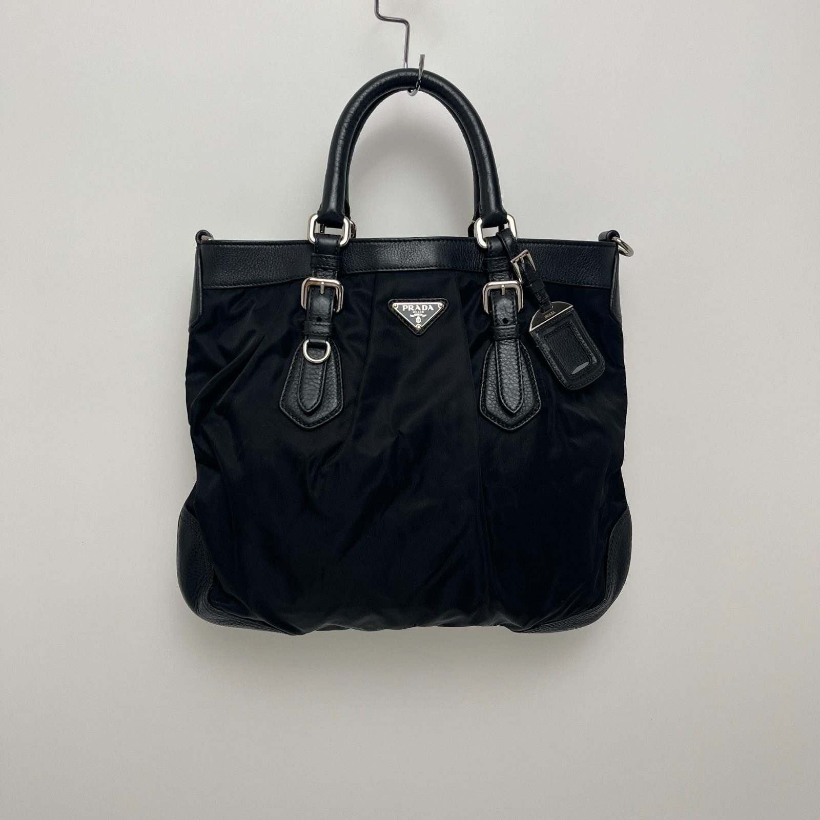 Prada Tessuto Vintage Black Nylon/Leather Handbag