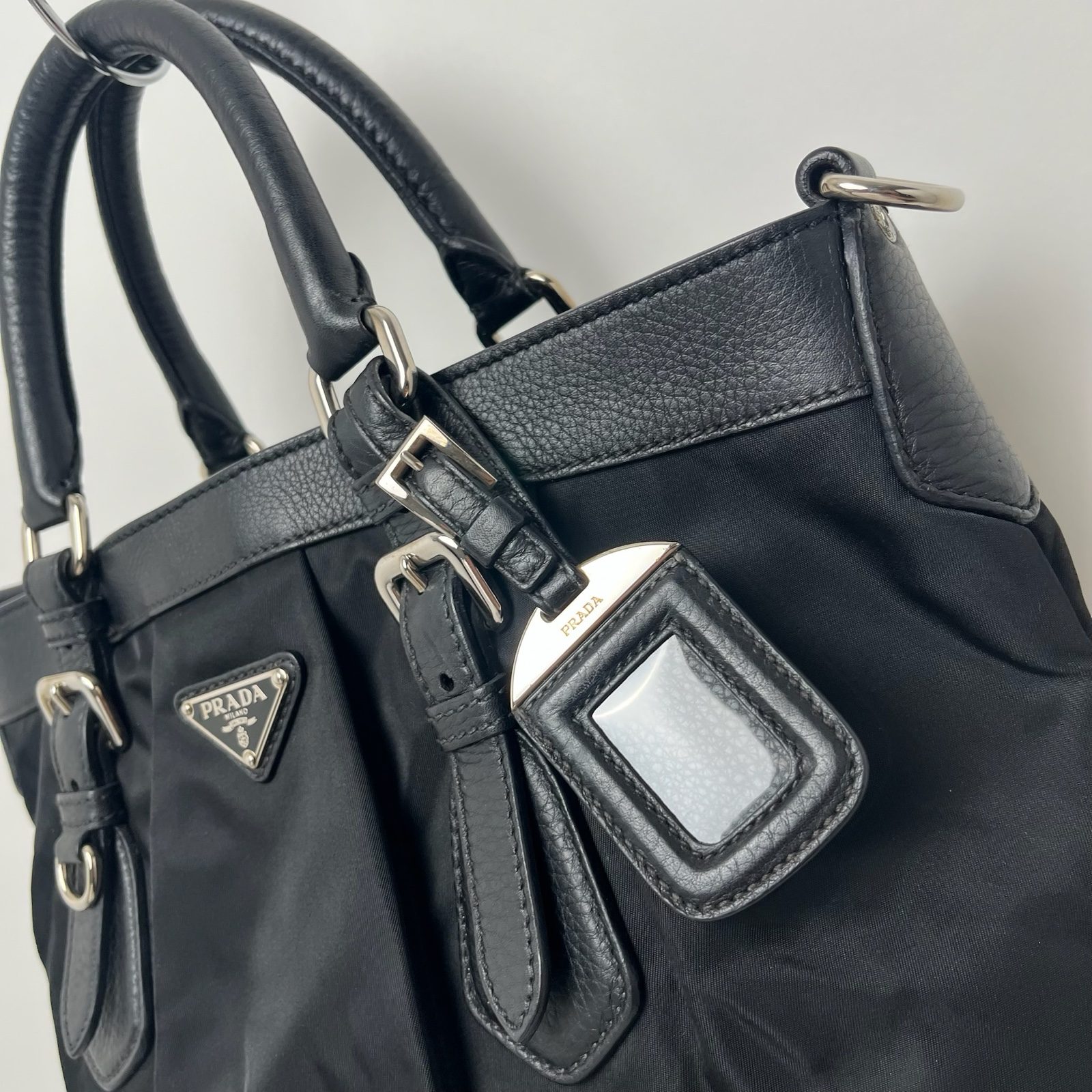 Prada Tessuto Vintage Black Nylon/Leather Handbag image 2