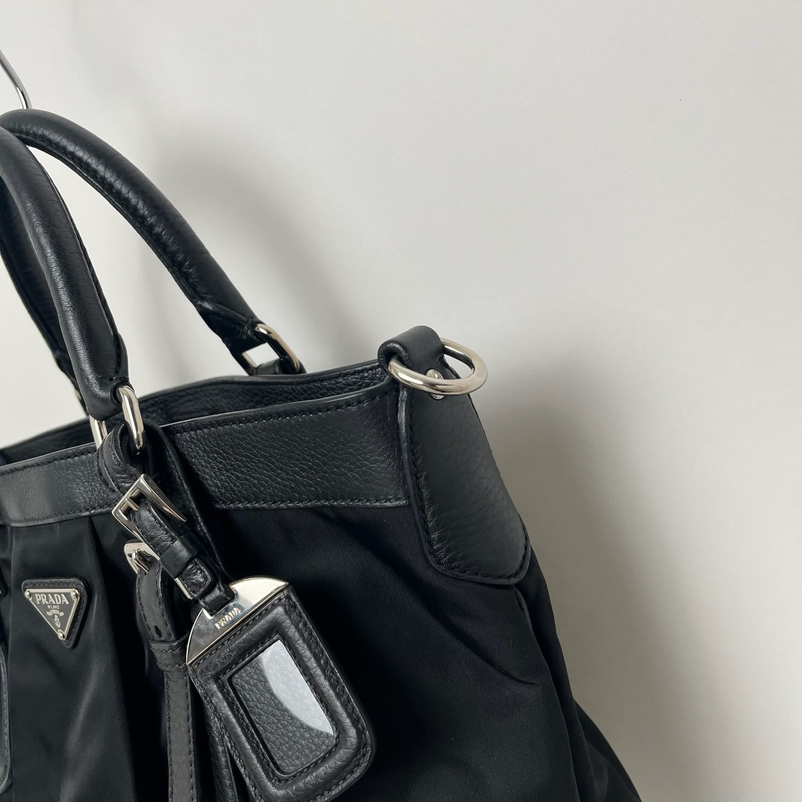 Prada Tessuto Vintage Black Nylon/Leather Handbag image 5
