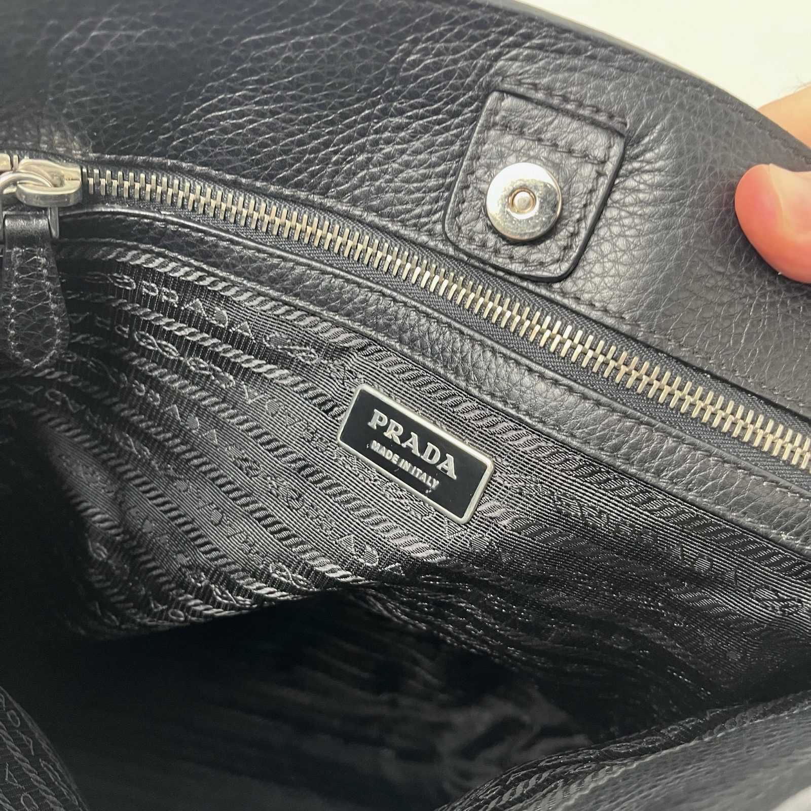 Prada Tessuto Vintage Black Nylon/Leather Handbag image 8