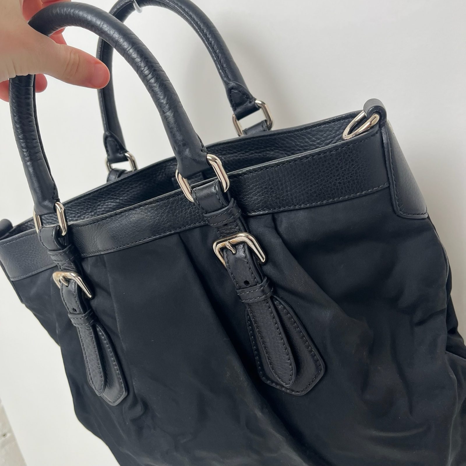 Prada Tessuto Vintage Black Nylon/Leather Handbag image 7