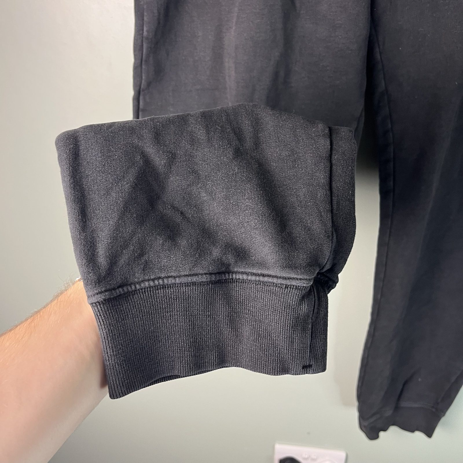 Stone Island Black Sweatpants Compass Patch Drawstring Waist image 5