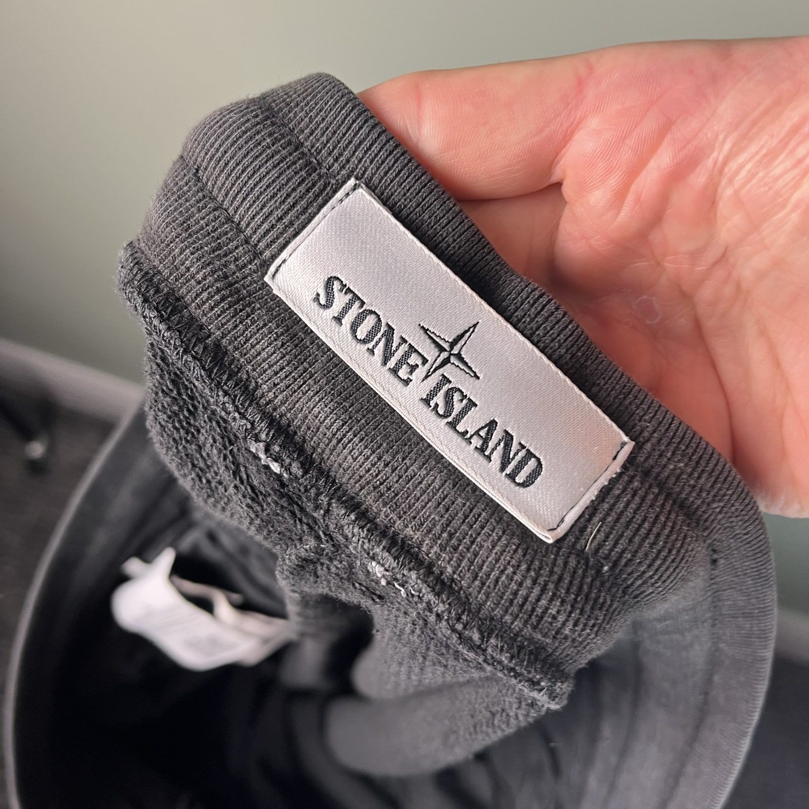 Stone Island Black Sweatpants Compass Patch Drawstring Waist image 8