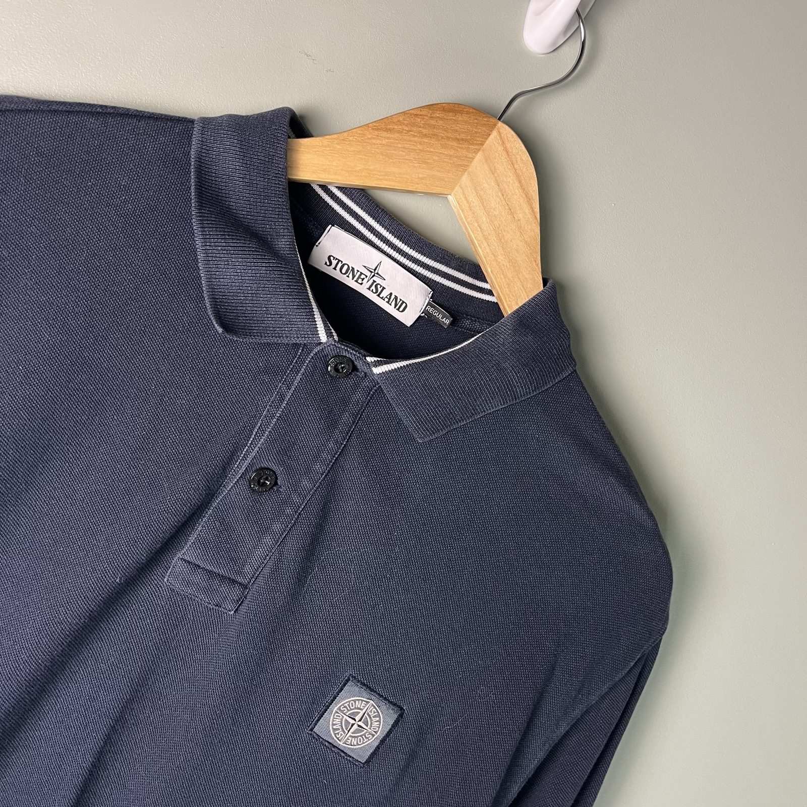 Stone Island Men's Navy Long Sleeve Polo Shirt Regular image 2