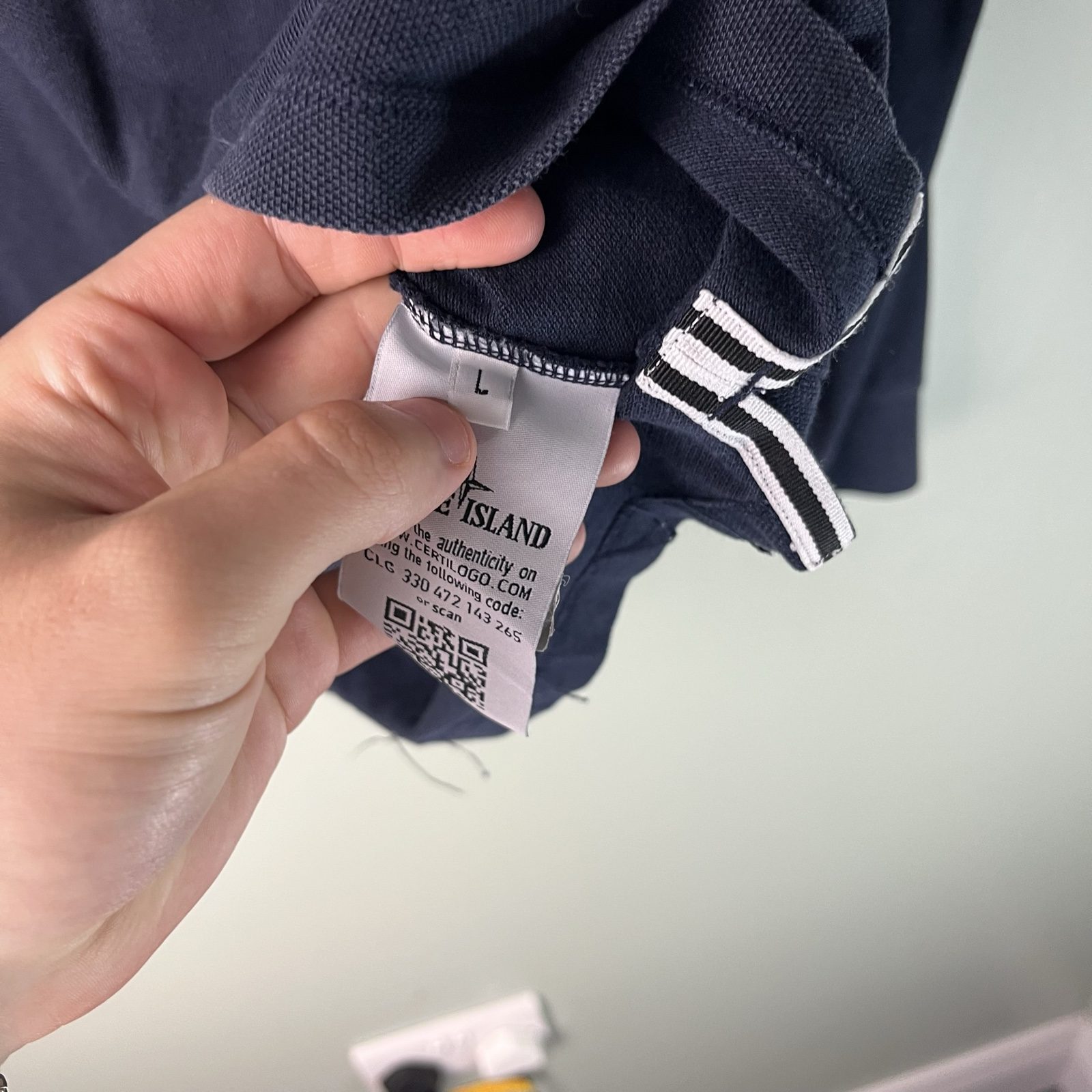 Stone Island Men's Navy Long Sleeve Polo Shirt Regular image 7