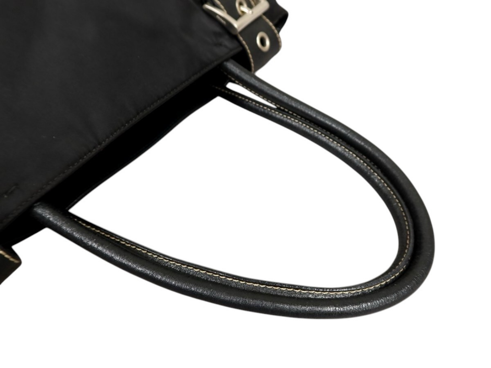 Prada Black Nylon & Leather Tote Bag image 6