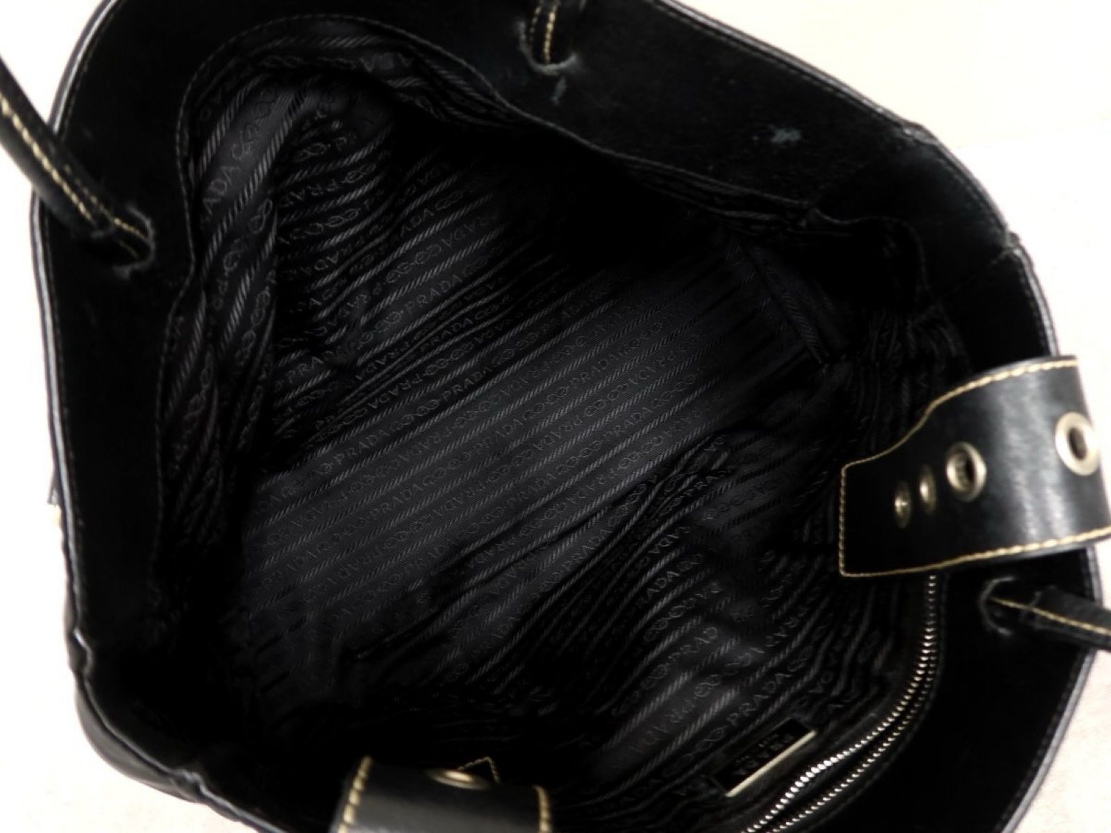 Prada Black Nylon & Leather Tote Bag image 7