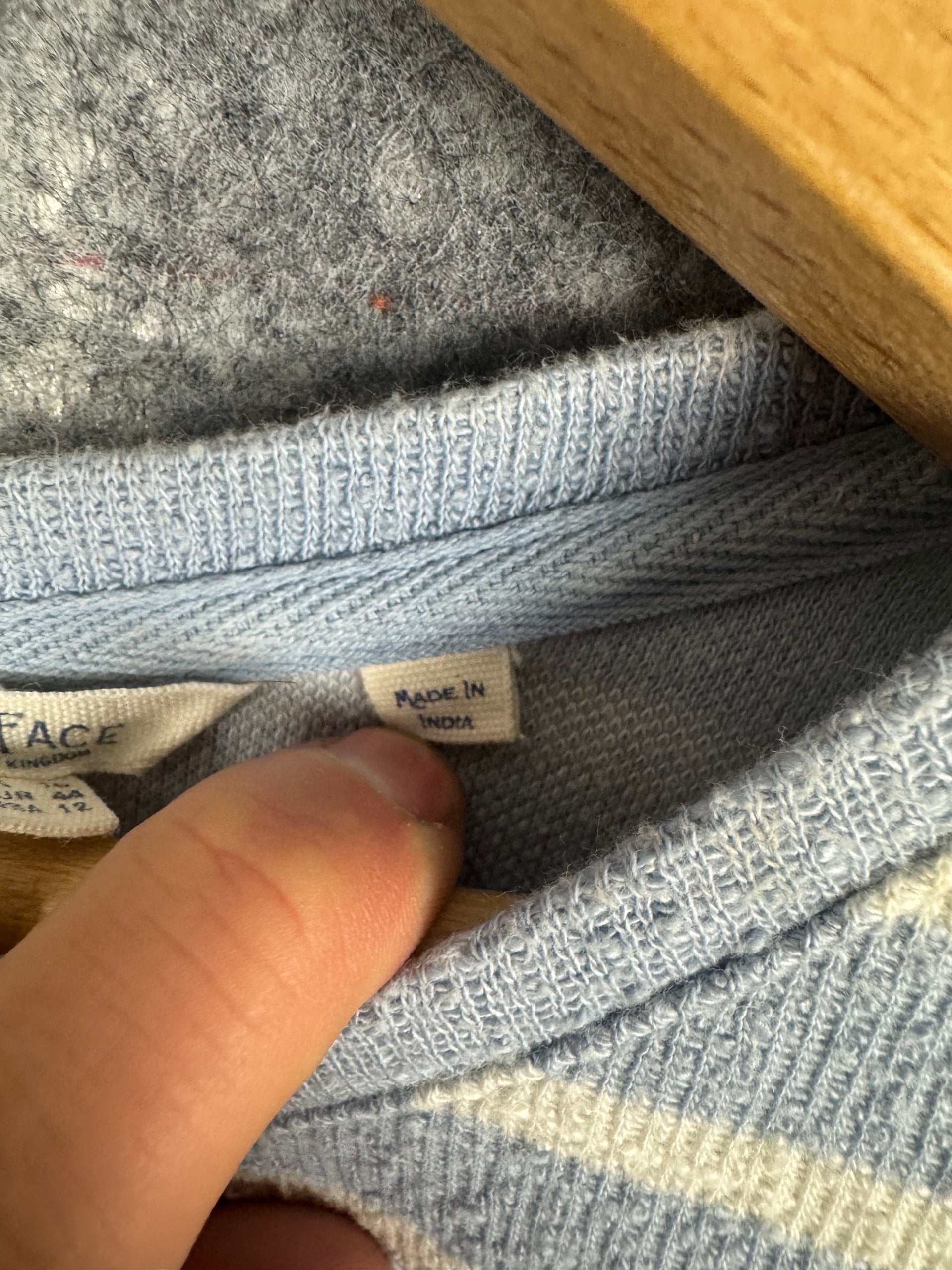 FatFace Blue & White Striped Button-Back Cotton Jumper UK 16 image 5