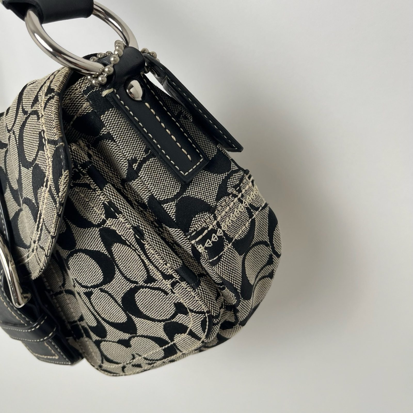 Coach Soho Signature Monogram Canvas/Leather Big Buckle Shoulder Bag B7297 image 7