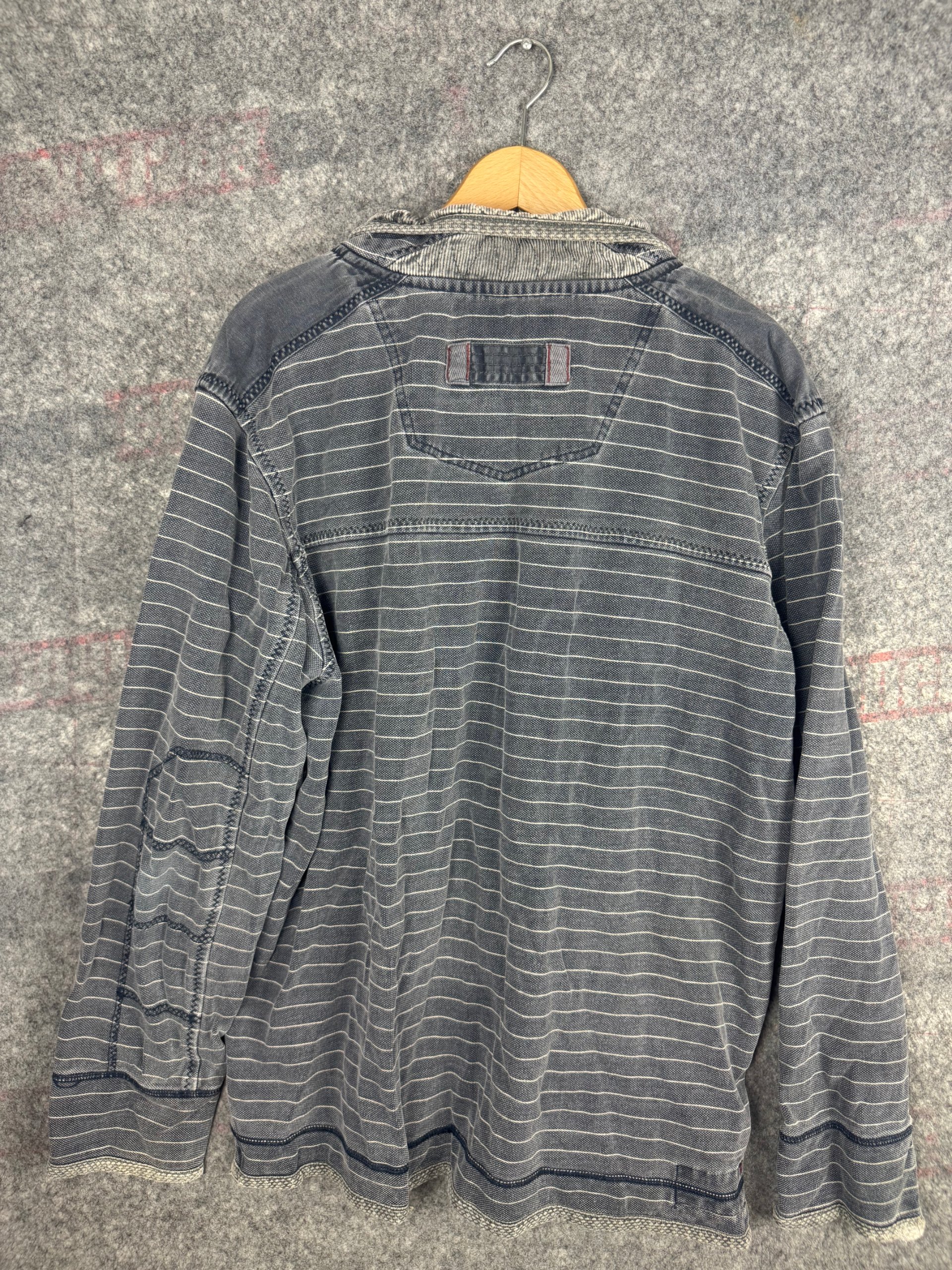 Fat Face Washed Navy Striped Quarter Zip Sweatshirt XL image 4