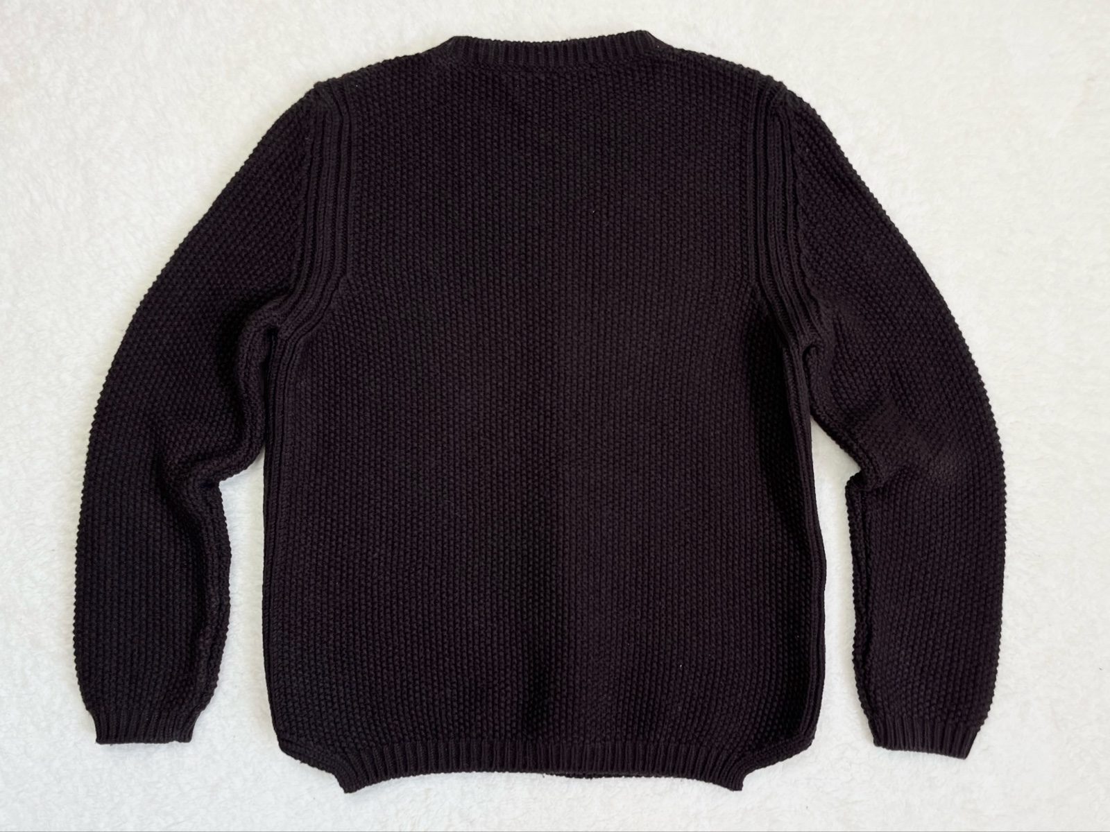 Stefanel chunky wool knit sweater Italian yarn Wollpullover chocolate brown 36 S image 4