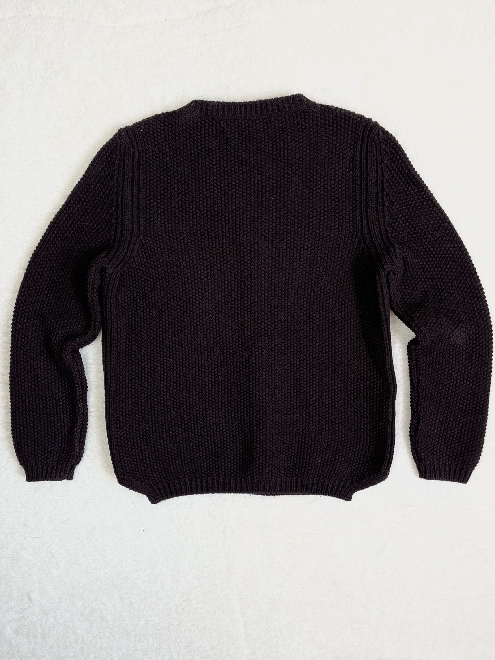 Stefanel chunky wool knit sweater Italian yarn Wollpullover chocolate brown 36 S image 5
