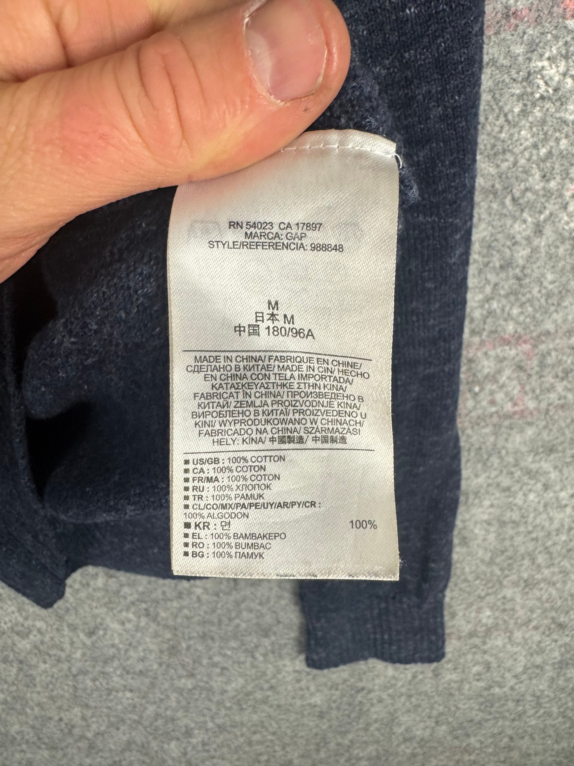 Gap Navy Half Zip Cotton Sweater M Men's image 5