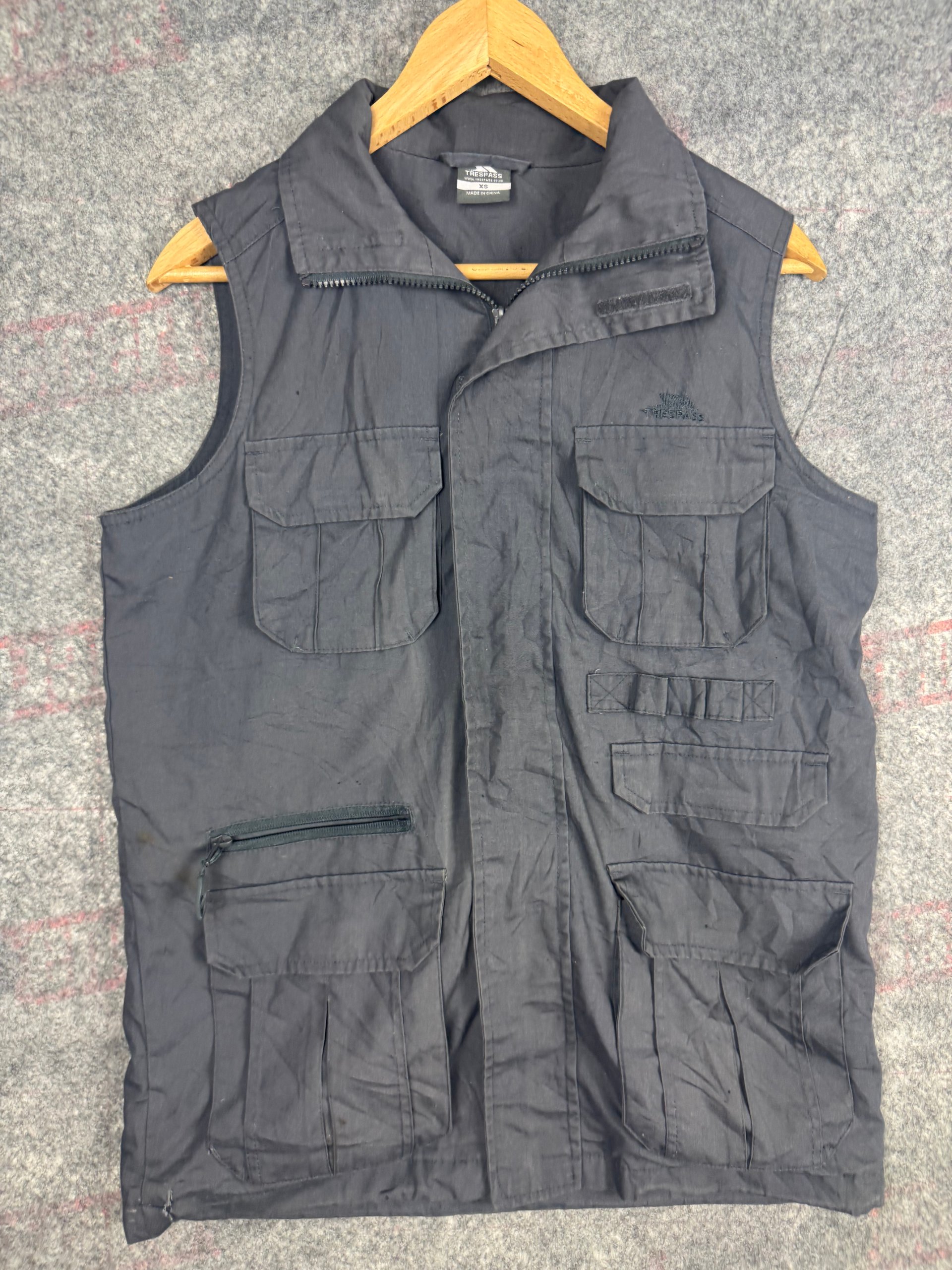 Trespass Black Utility Multi-Pocket Gilet XS Men's
