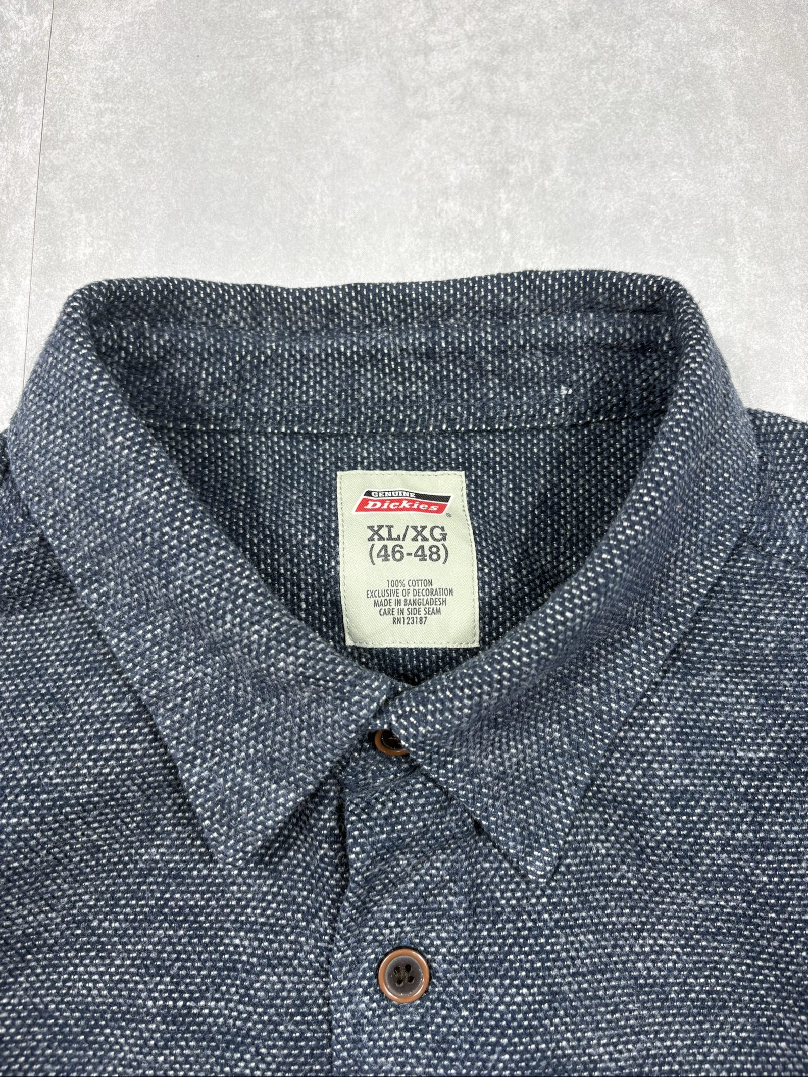 Dickies Men's Blue Cotton HeavyWeight Shirt XL Button Up image 3