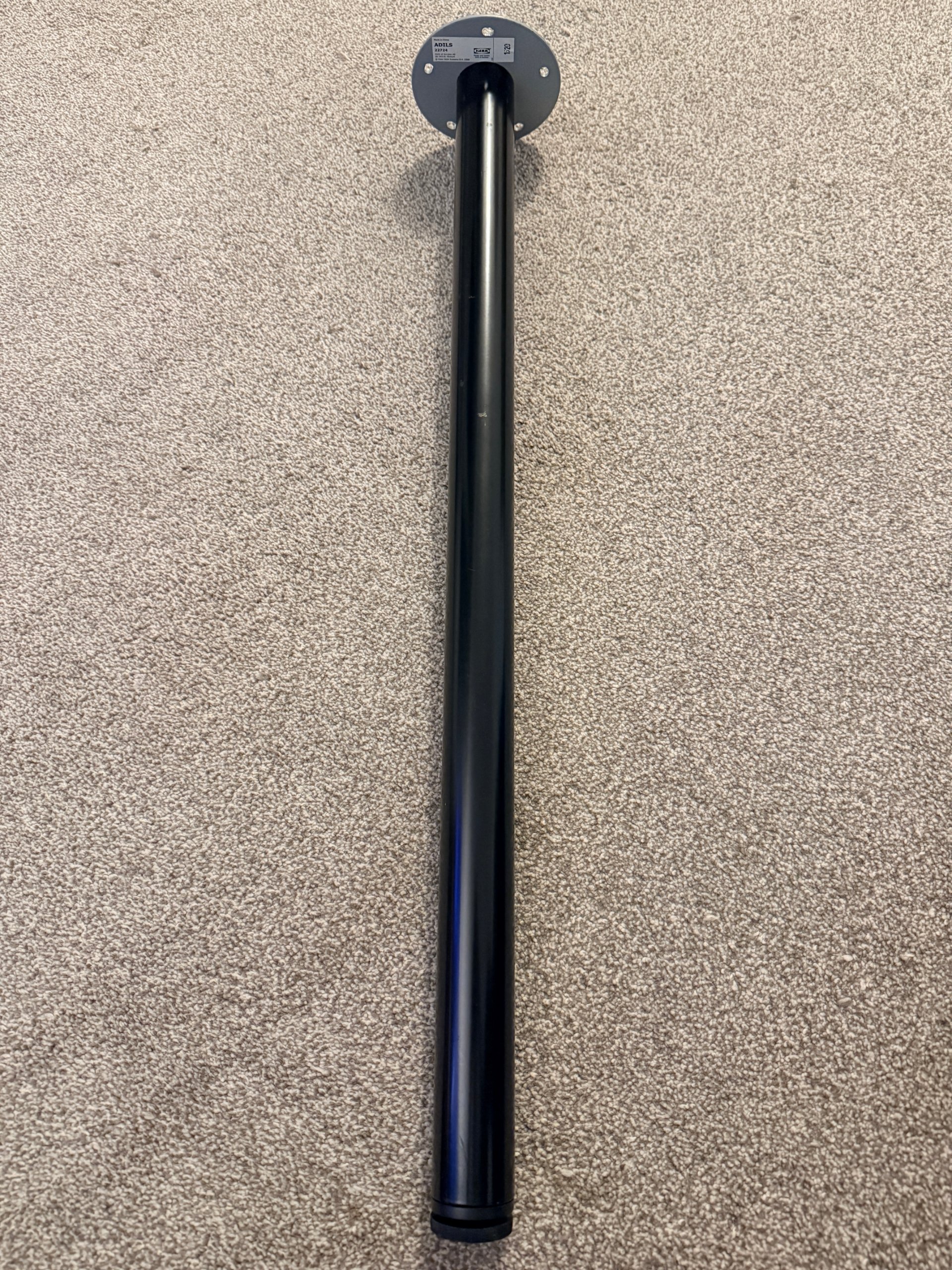 IKEA Black ADILS Table Leg 72 cm (single) — paint chips, used