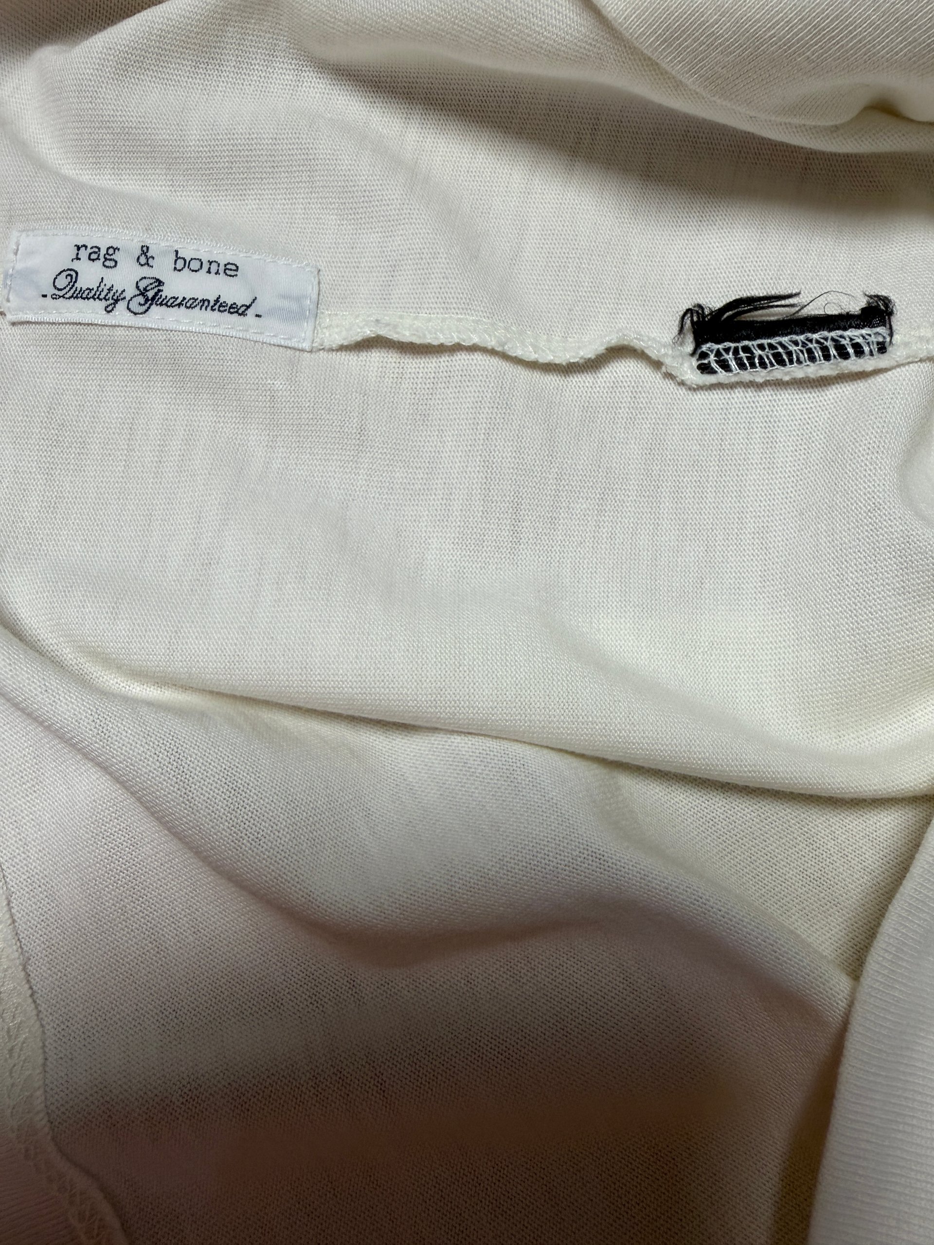 rag & bone Venice Beach Cotton Graphic Tee Chalk White Boxy T-Shirt Size L image 6