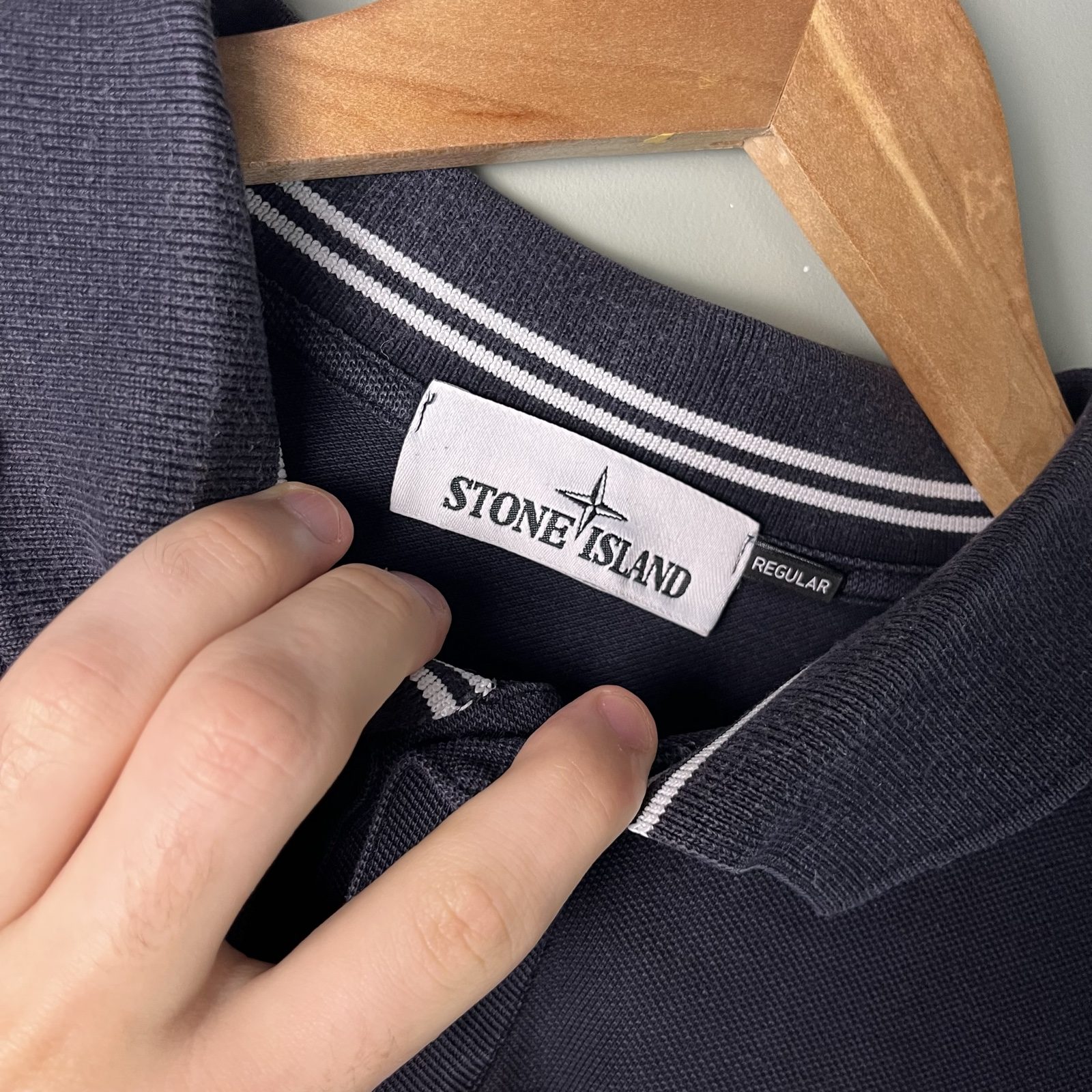 Stone Island Navy Blue Long Sleeve Polo Shirt image 2