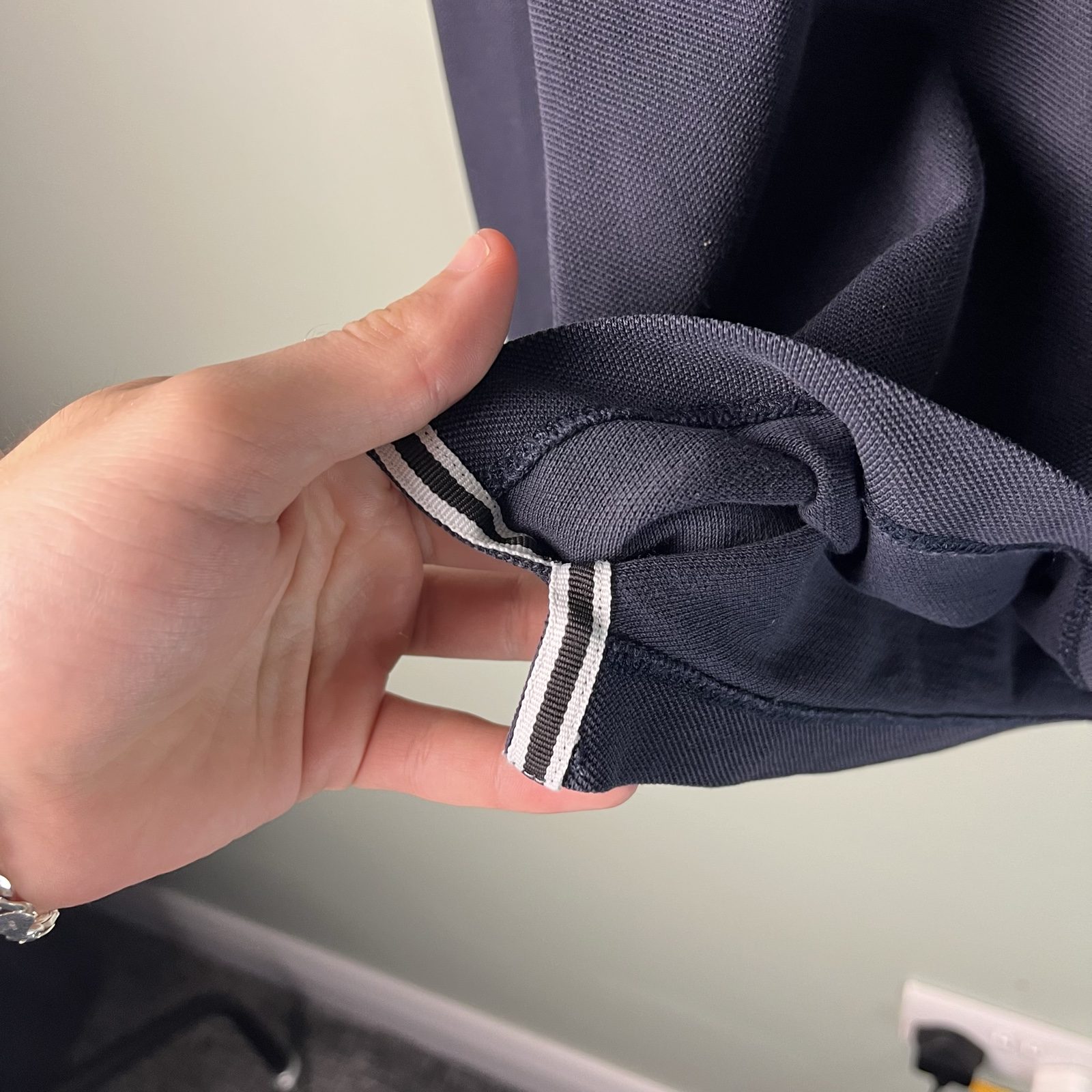 Stone Island Navy Blue Long Sleeve Polo Shirt image 3