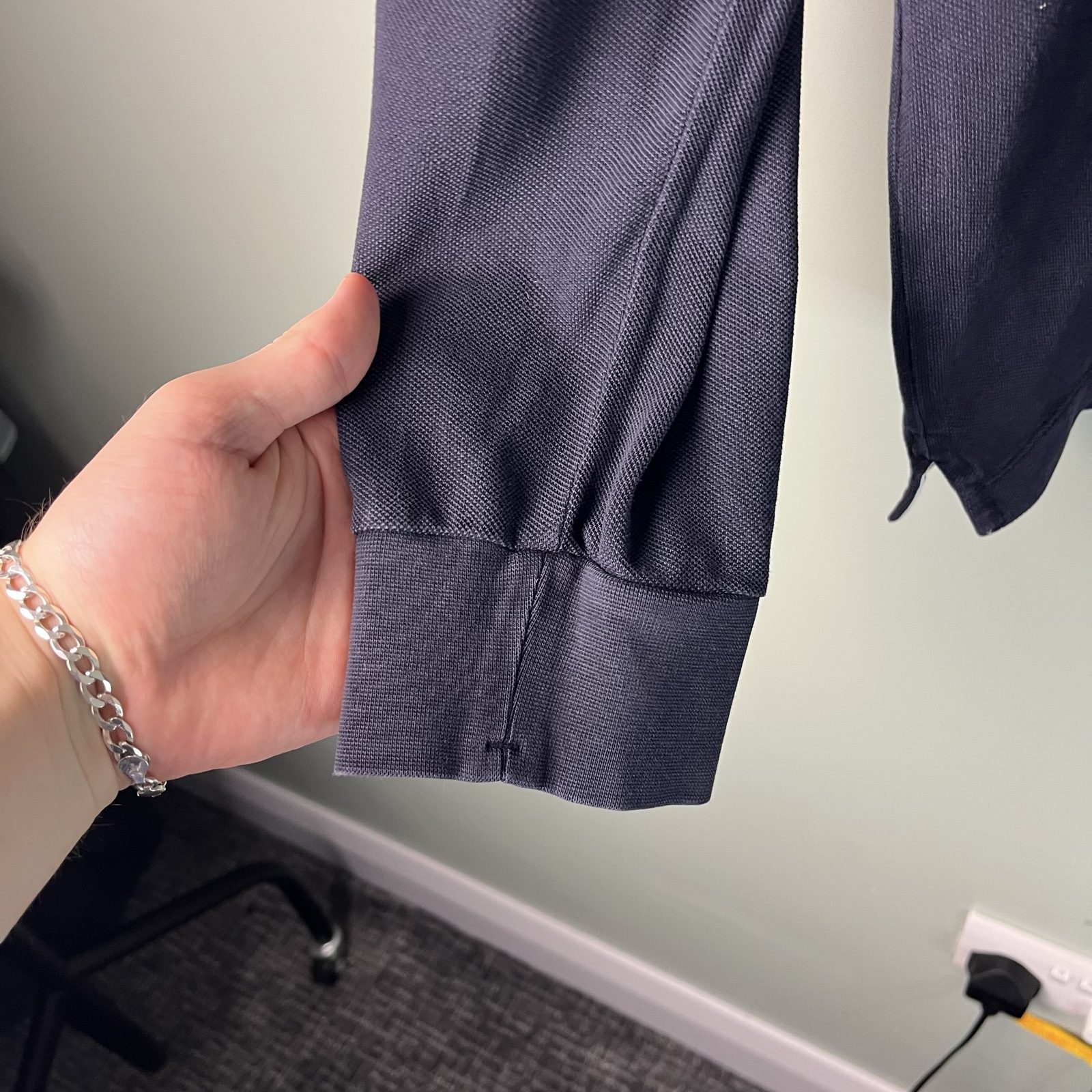 Stone Island Navy Blue Long Sleeve Polo Shirt image 4