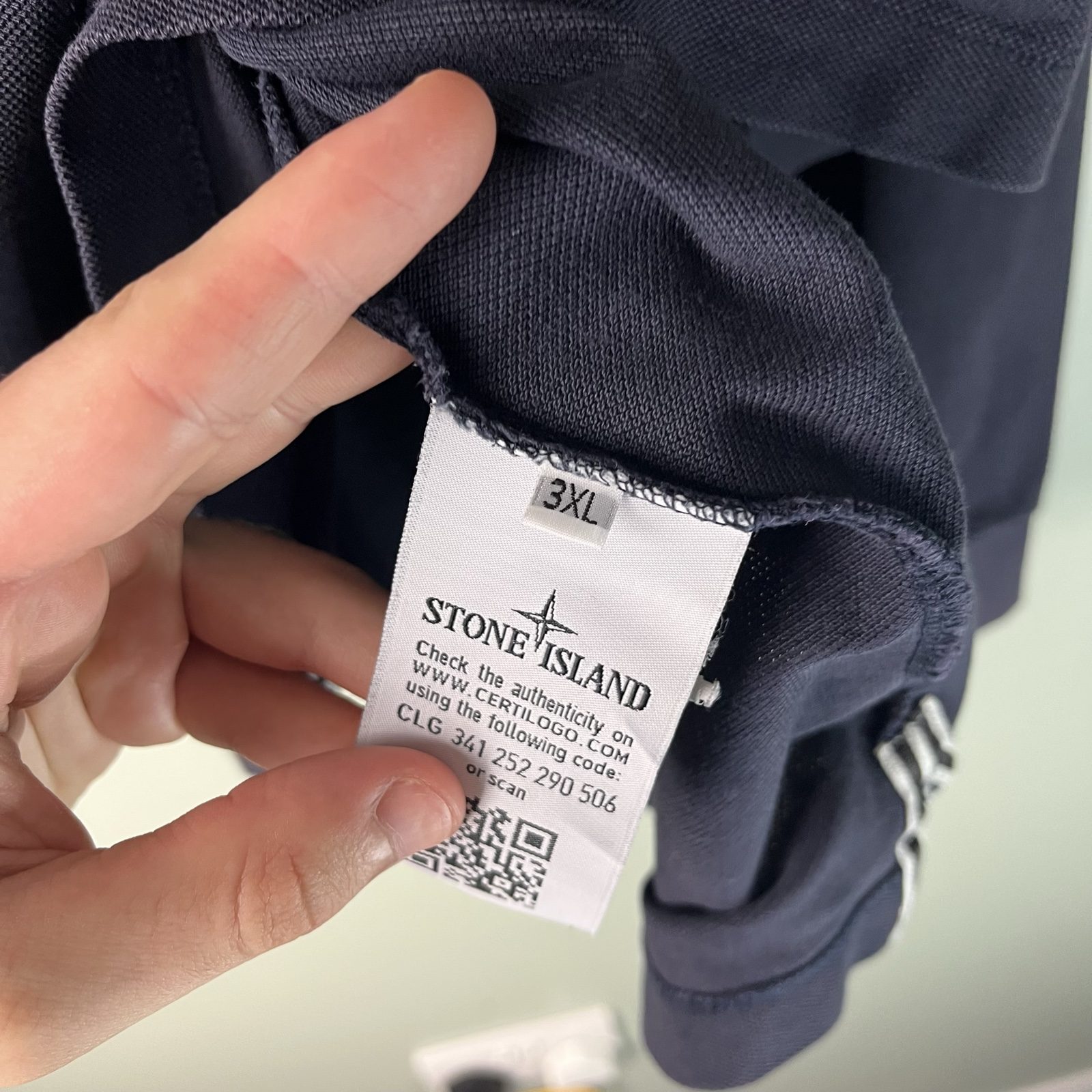Stone Island Navy Blue Long Sleeve Polo Shirt image 5