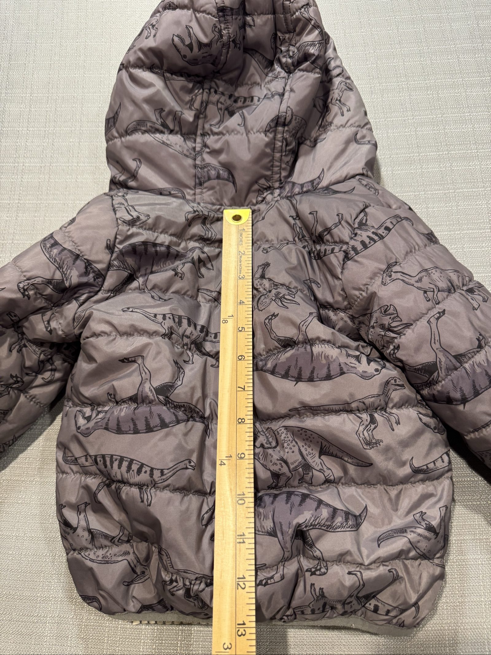Boys Carter’s Dinosaur Puffer Jacket – Gray – 24 Months image 6