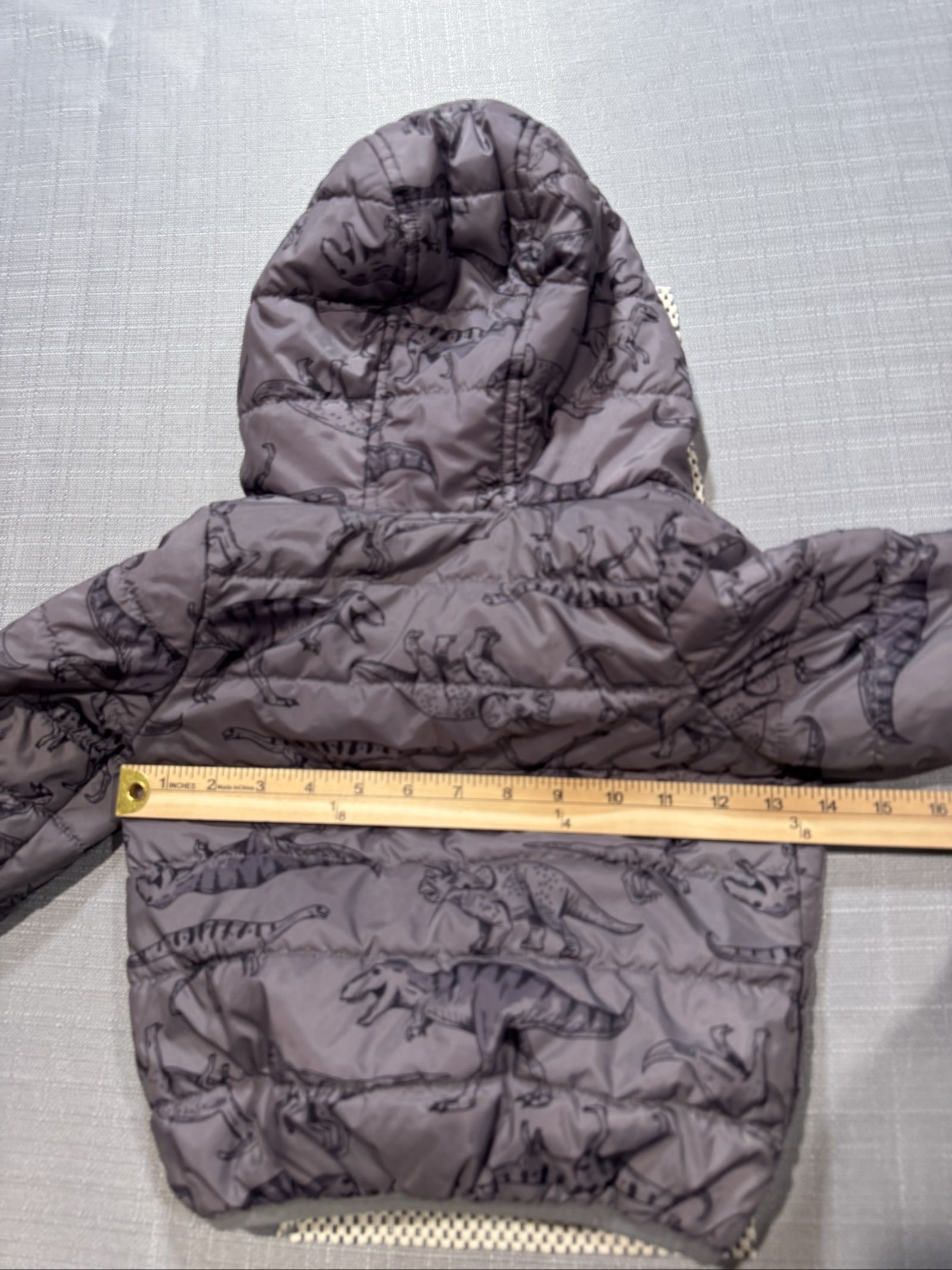 Boys Carter’s Dinosaur Puffer Jacket – Gray – 24 Months image 7