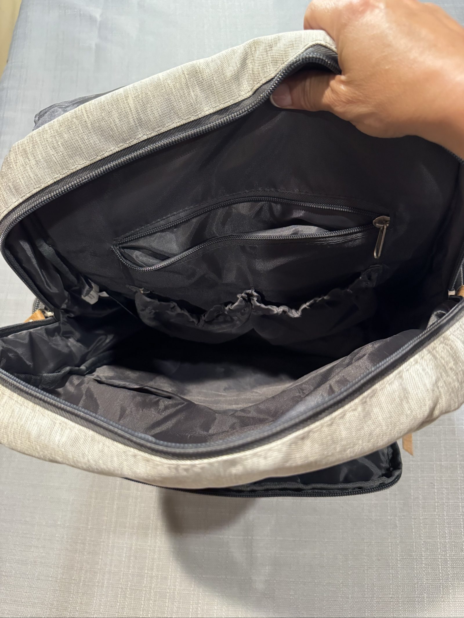 Eddie Bauer First Adventure Diaper Backpack – Gray – Insulated Bottle Pockets image 7