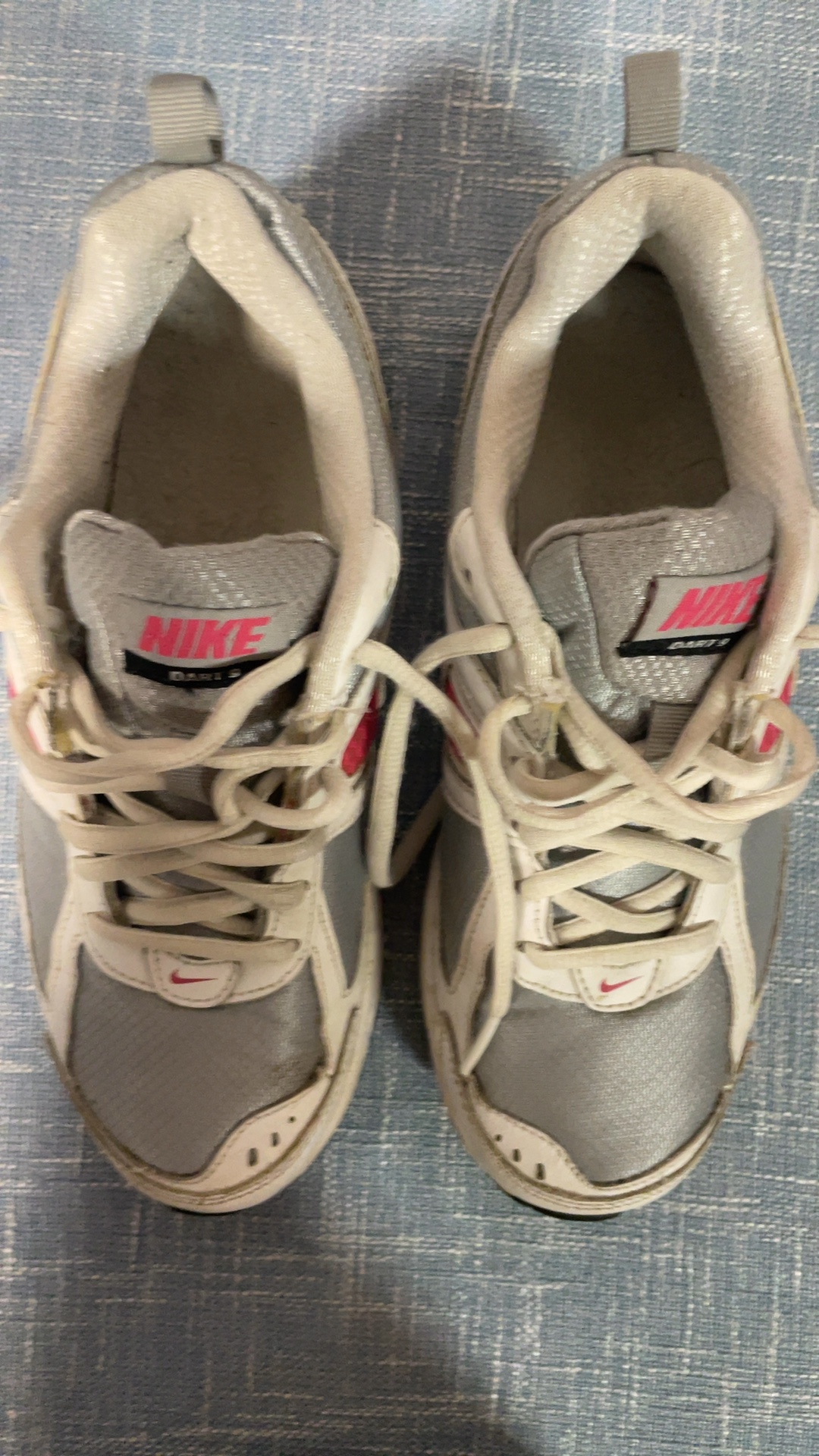 Nike Dart 9 GS Youth 5.5Y White Silver Pink Running Sneakers image 6