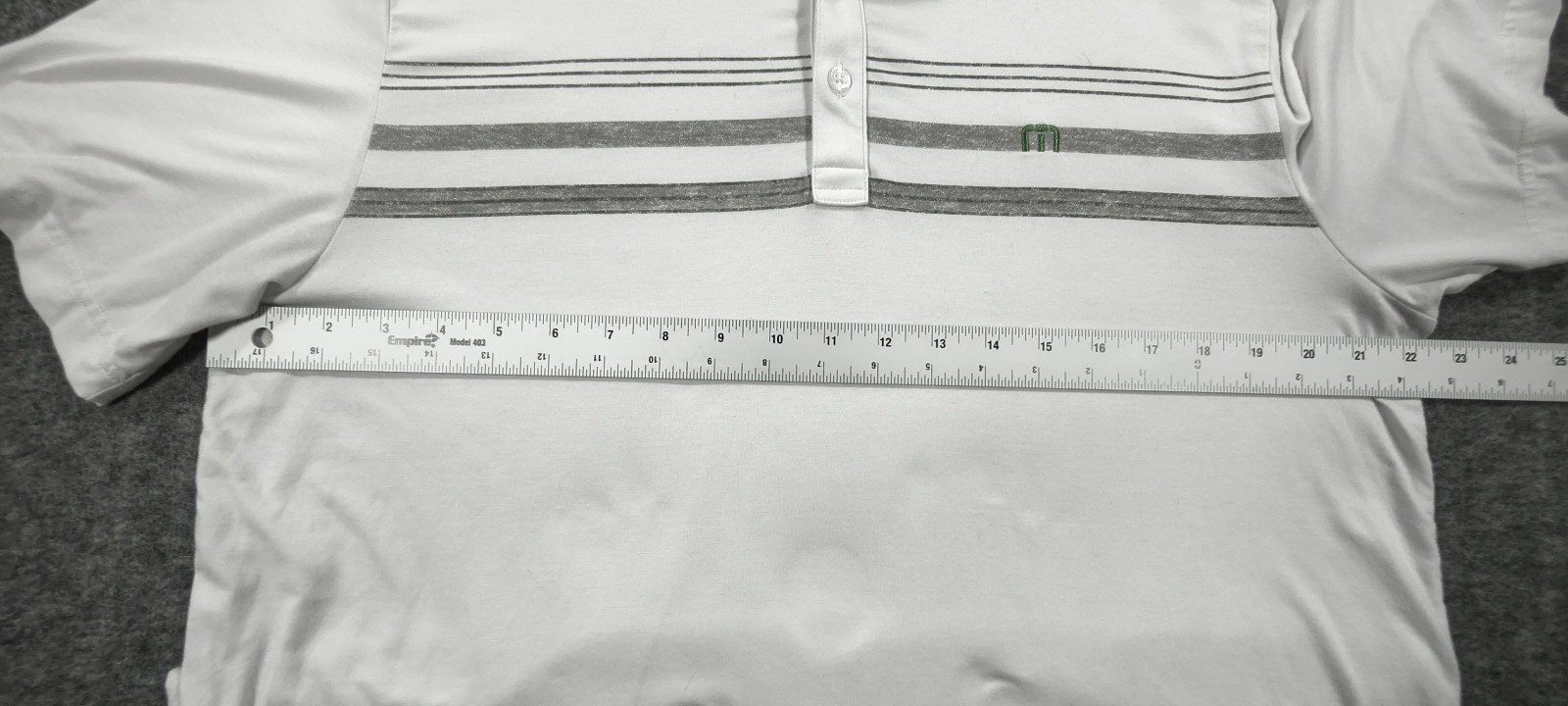 TravisMathew White & Grey Striped Men's Polo Shirt Large Golf image 4