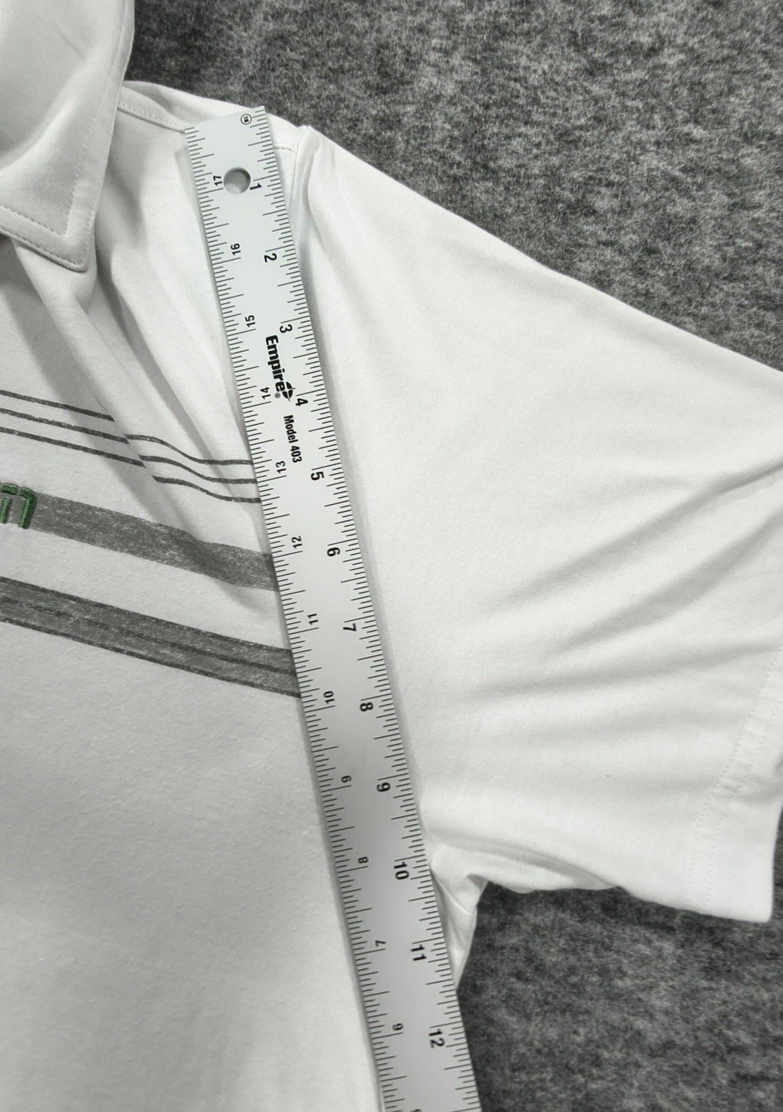 TravisMathew White & Grey Striped Men's Polo Shirt Large Golf image 5