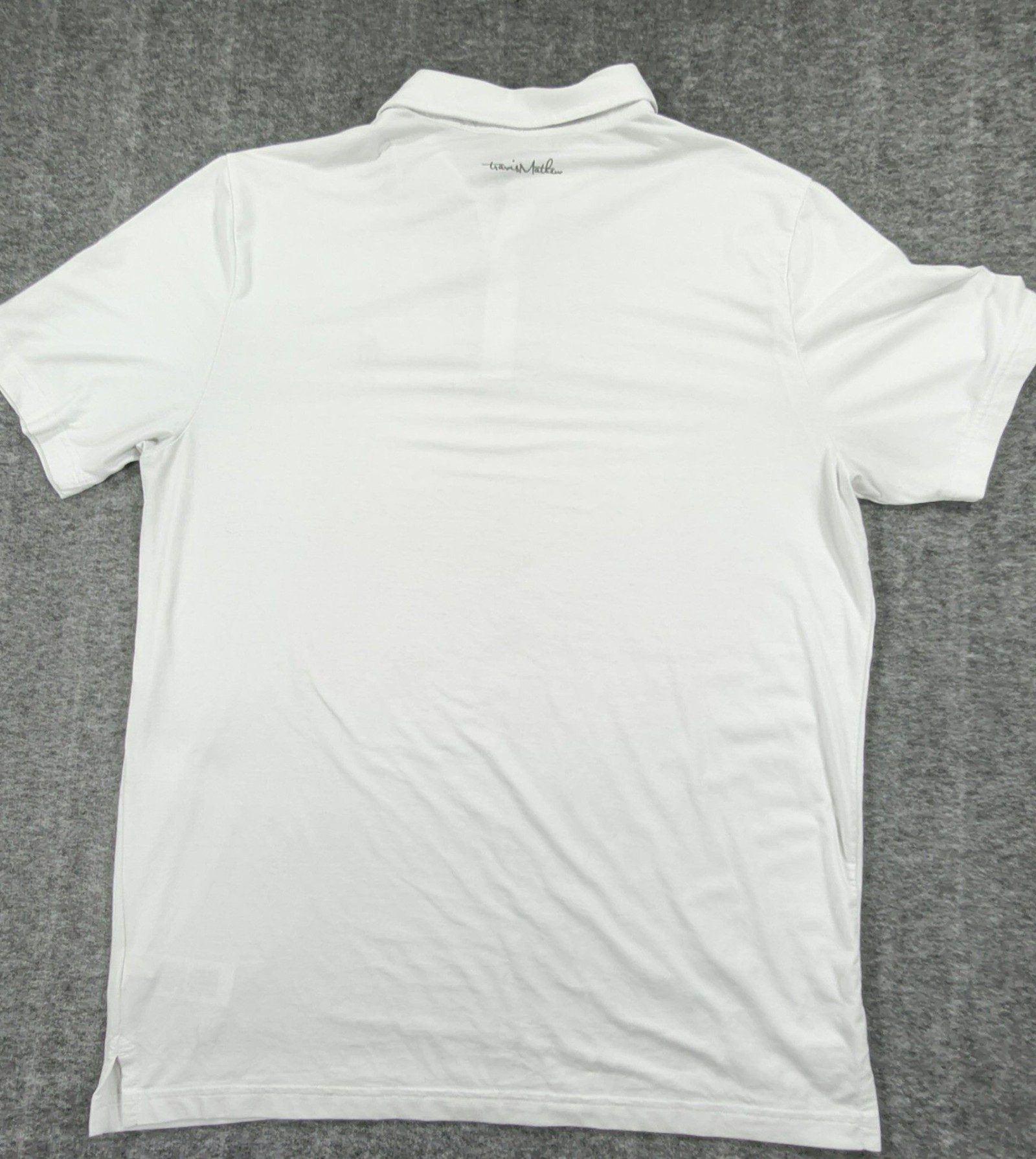 TravisMathew White & Grey Striped Men's Polo Shirt Large Golf image 8