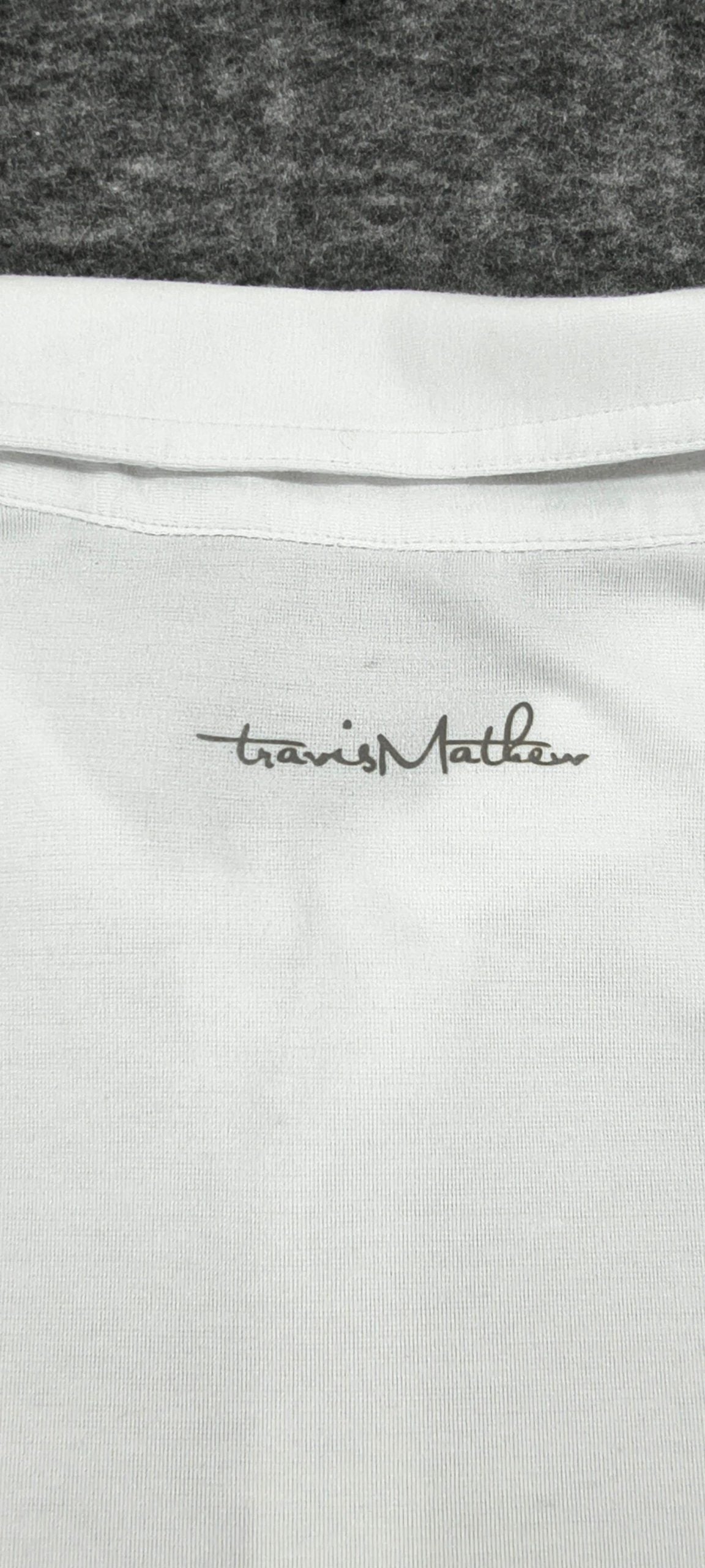 TravisMathew White & Grey Striped Men's Polo Shirt Large Golf image 9