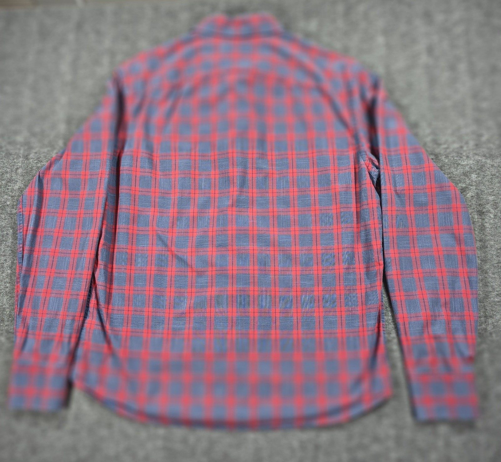 UNTUCKit Men's Red & Blue Checkered Plaid Regular Fit Cotton Shirt Medium image 7