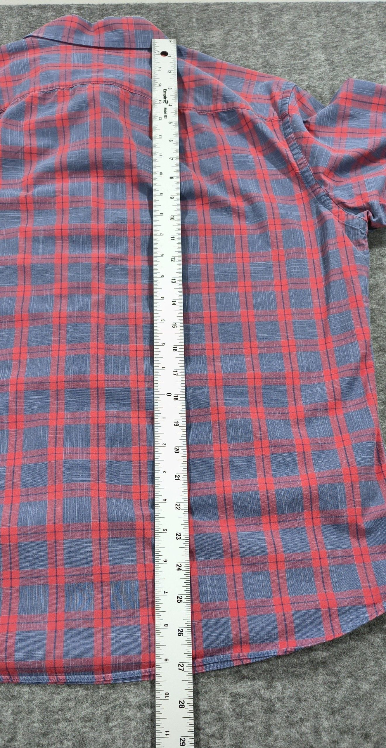 UNTUCKit Men's Red & Blue Checkered Plaid Regular Fit Cotton Shirt Medium image 9