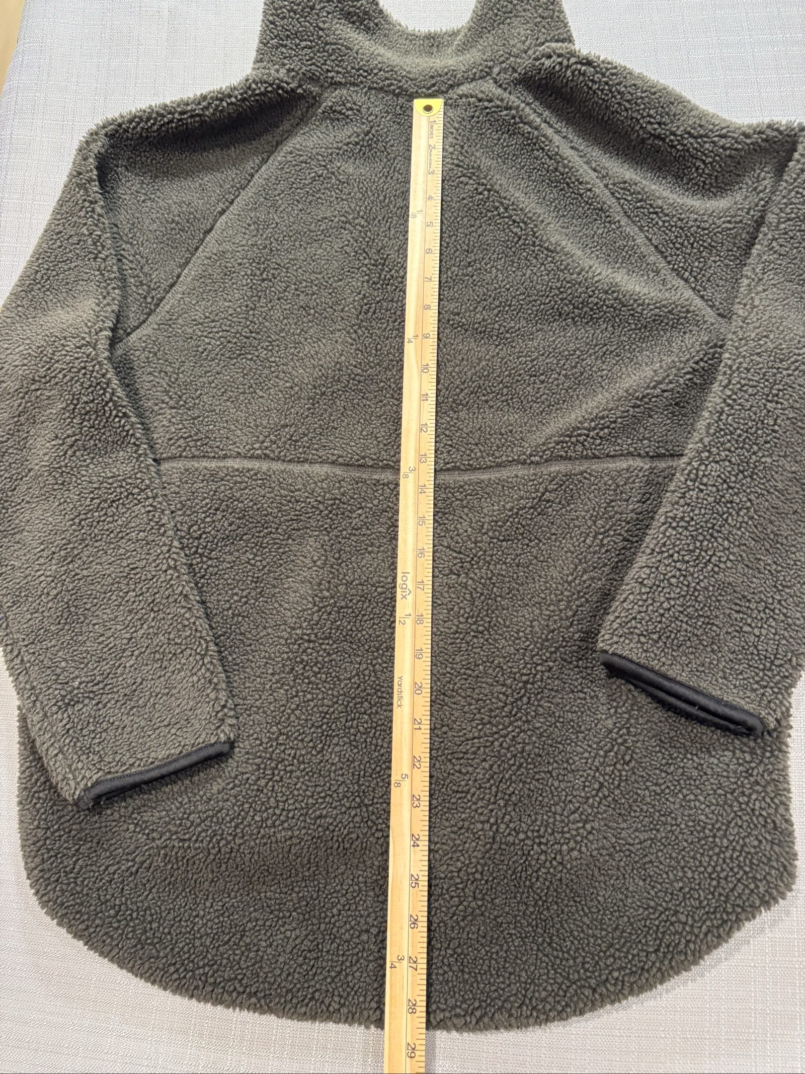 Men’s Old Navy Sherpa Fleece Full Zip Jacket – Olive Green – Medium image 6
