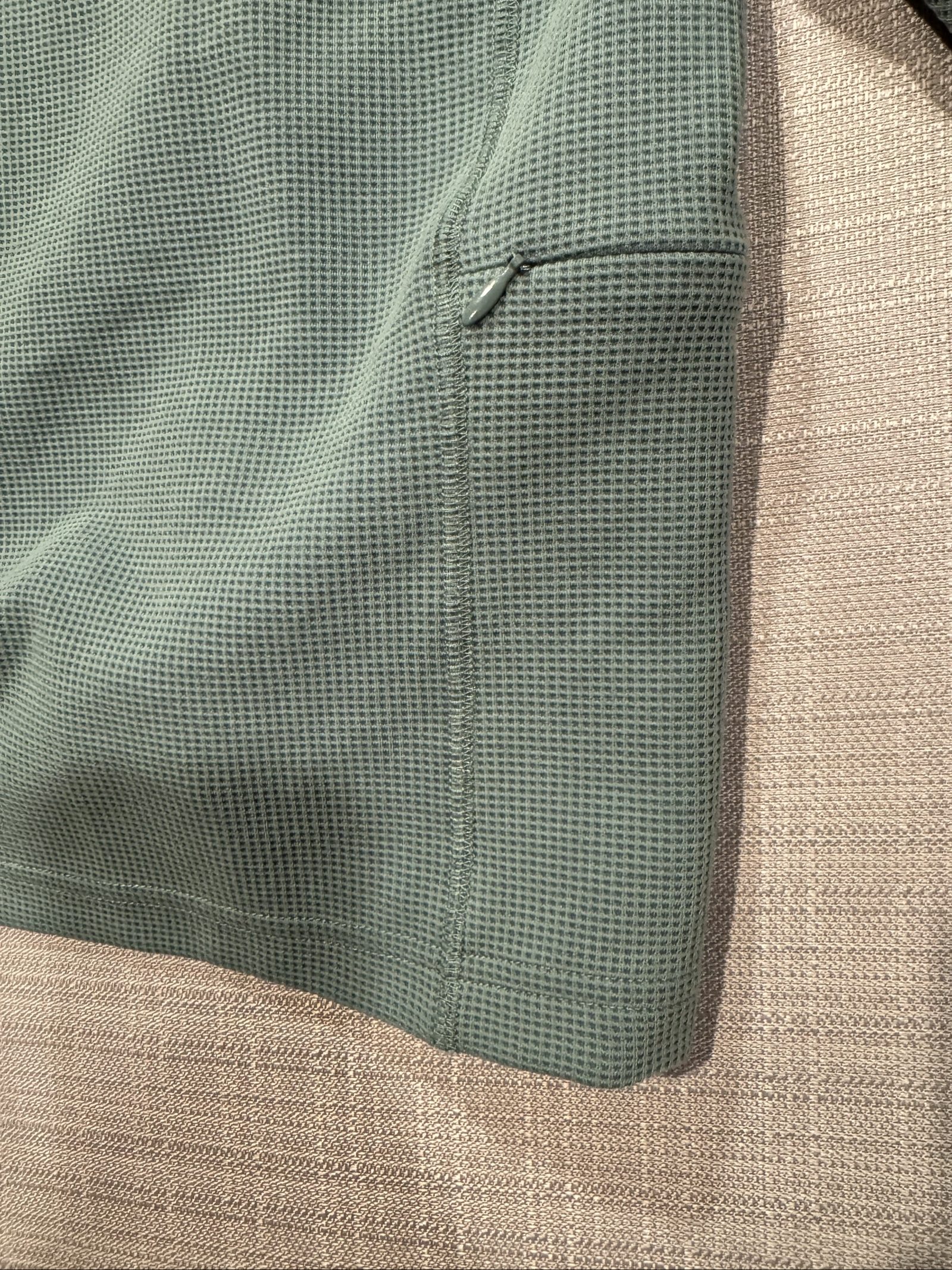 Lands' End Men's Sage Green Waffle Half-Zip Pullover Medium image 5