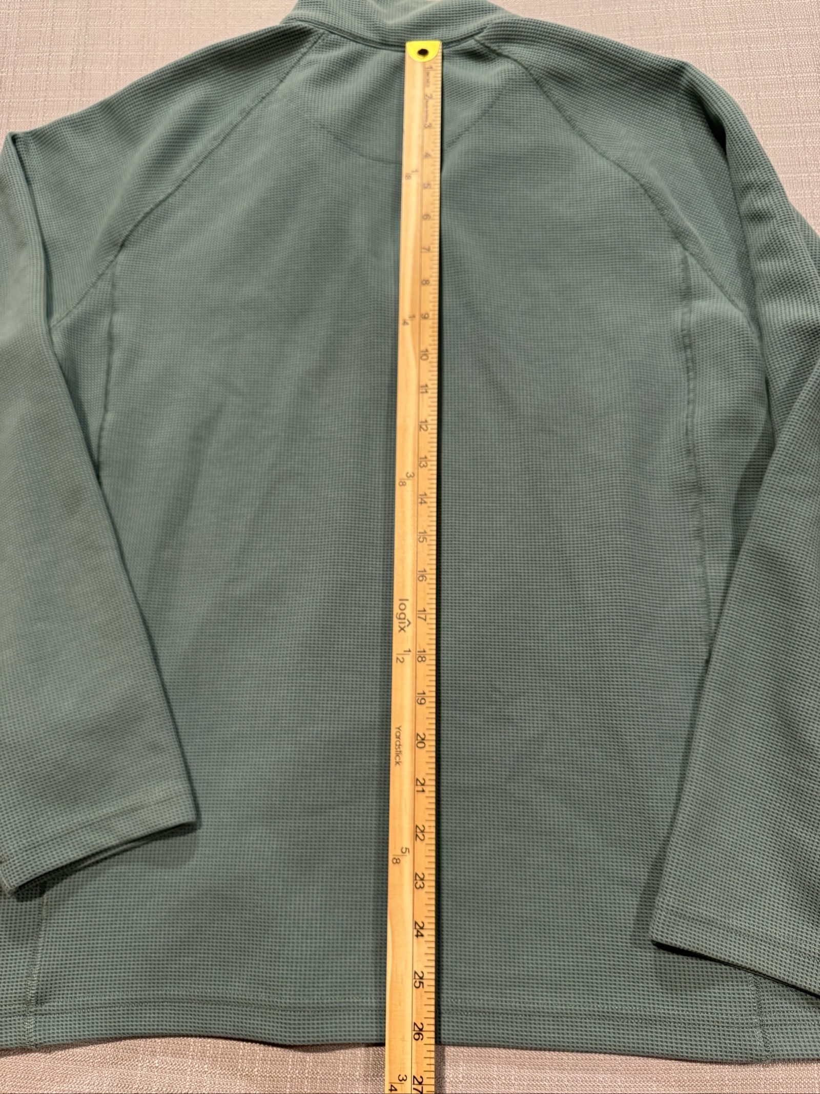 Lands' End Men's Sage Green Waffle Half-Zip Pullover Medium image 7