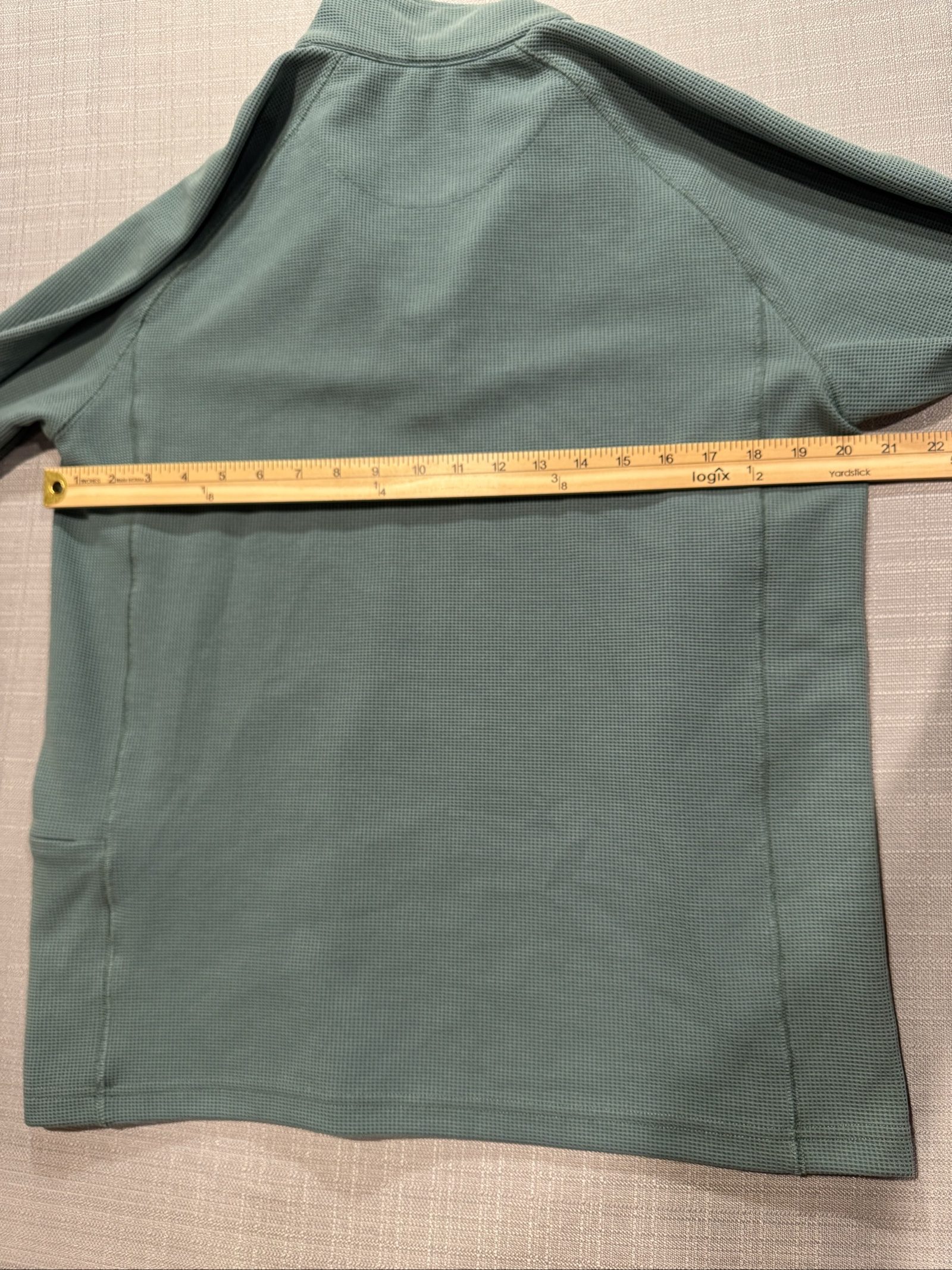 Lands' End Men's Sage Green Waffle Half-Zip Pullover Medium image 8