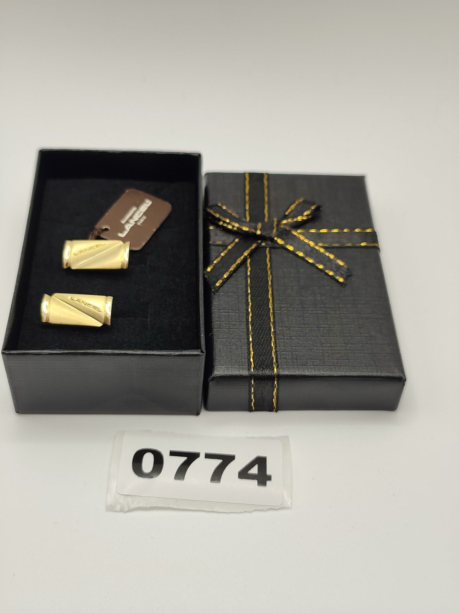 Lancel Gold Tone Men's Cufflinks with Gift Box
