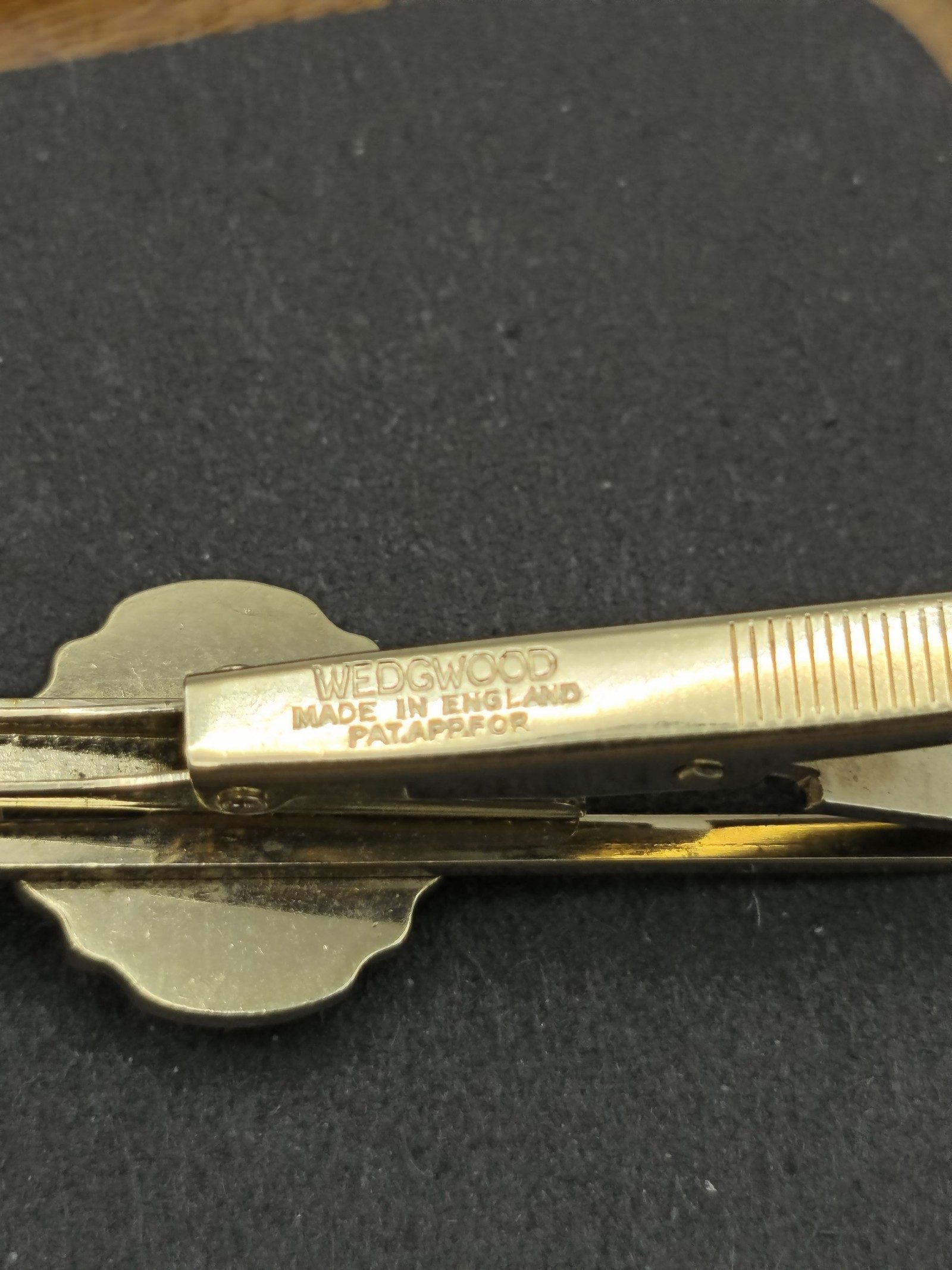 Wedgwood Gold Tone Blue Jasperware Tie Clip image 4