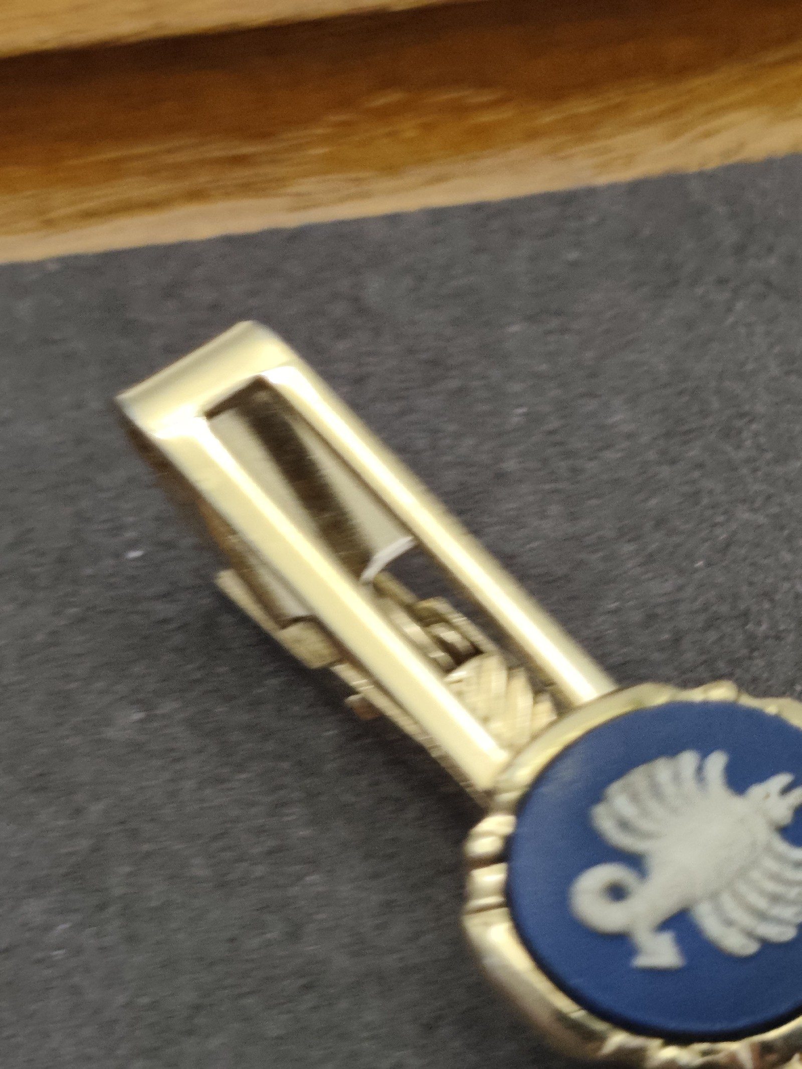 Wedgwood Gold Tone Blue Jasperware Tie Clip image 7