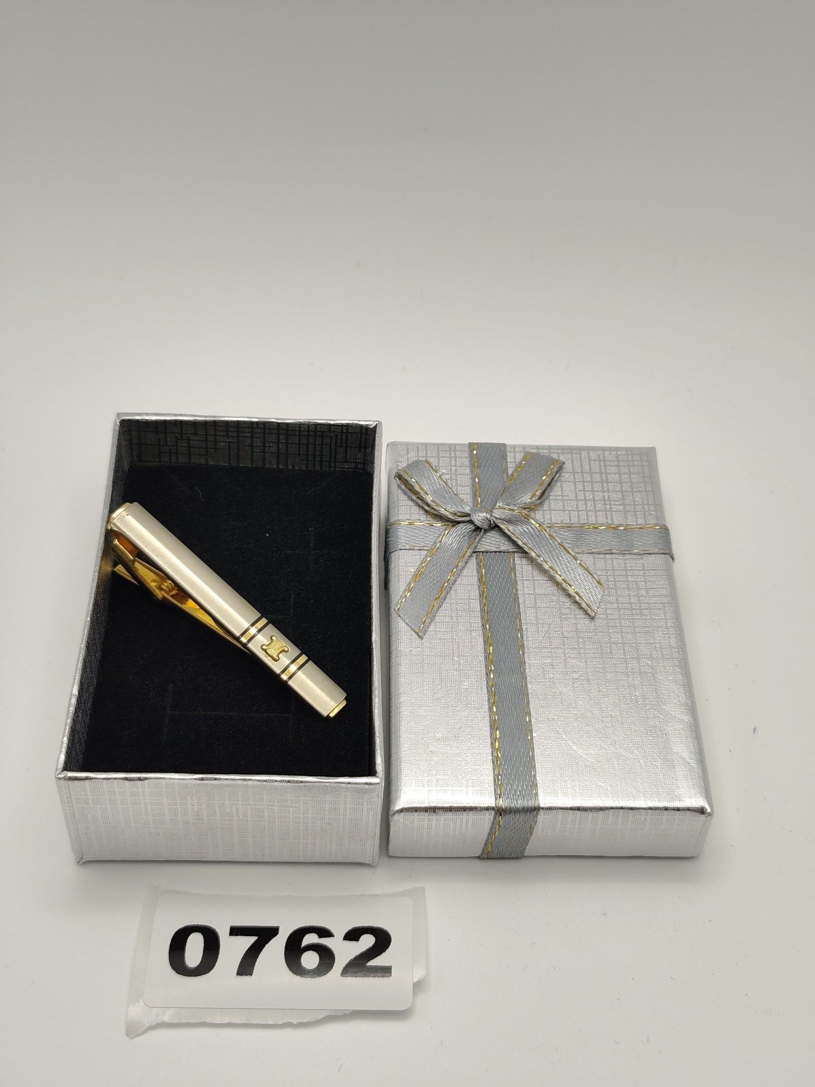 Celine Gold & Silver Tone Tie Clip with Logo