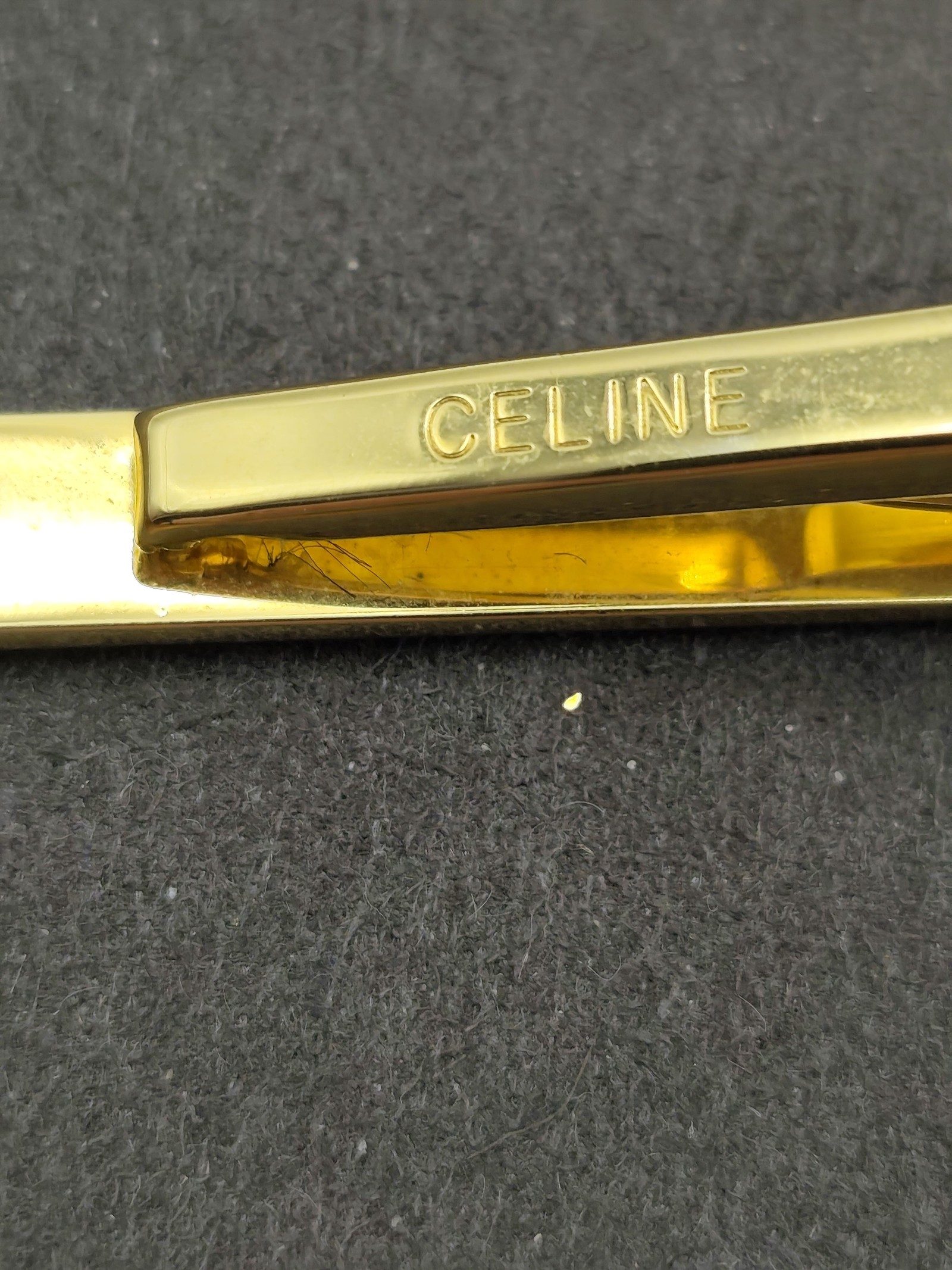 Celine Gold & Silver Tone Tie Clip with Logo image 3