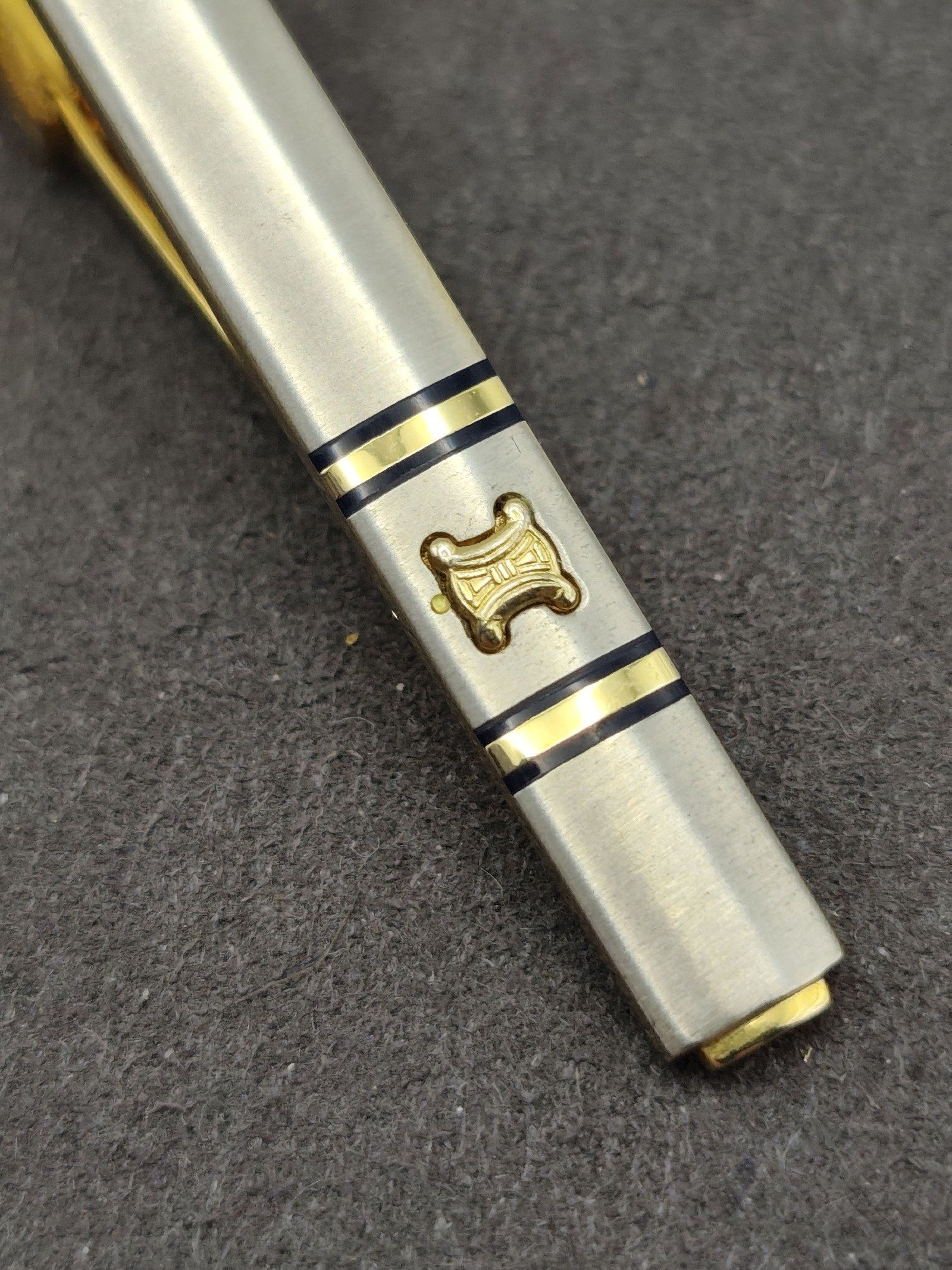 Celine Gold & Silver Tone Tie Clip with Logo image 5