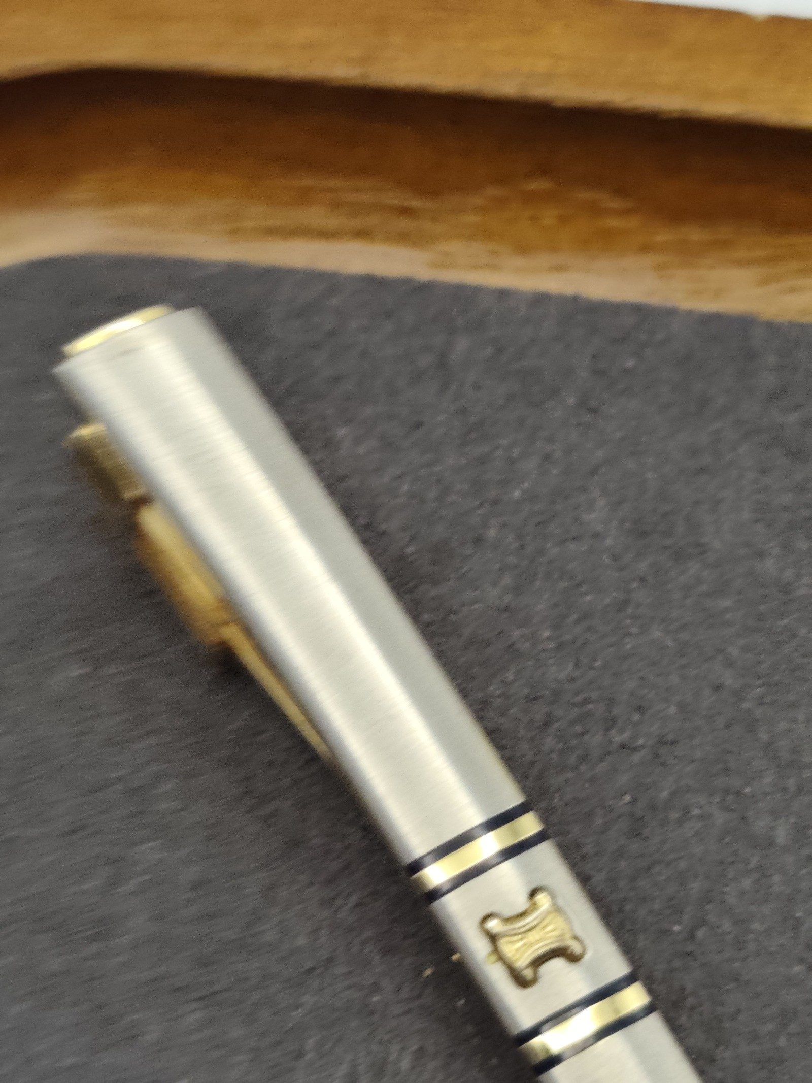 Celine Gold & Silver Tone Tie Clip with Logo image 6