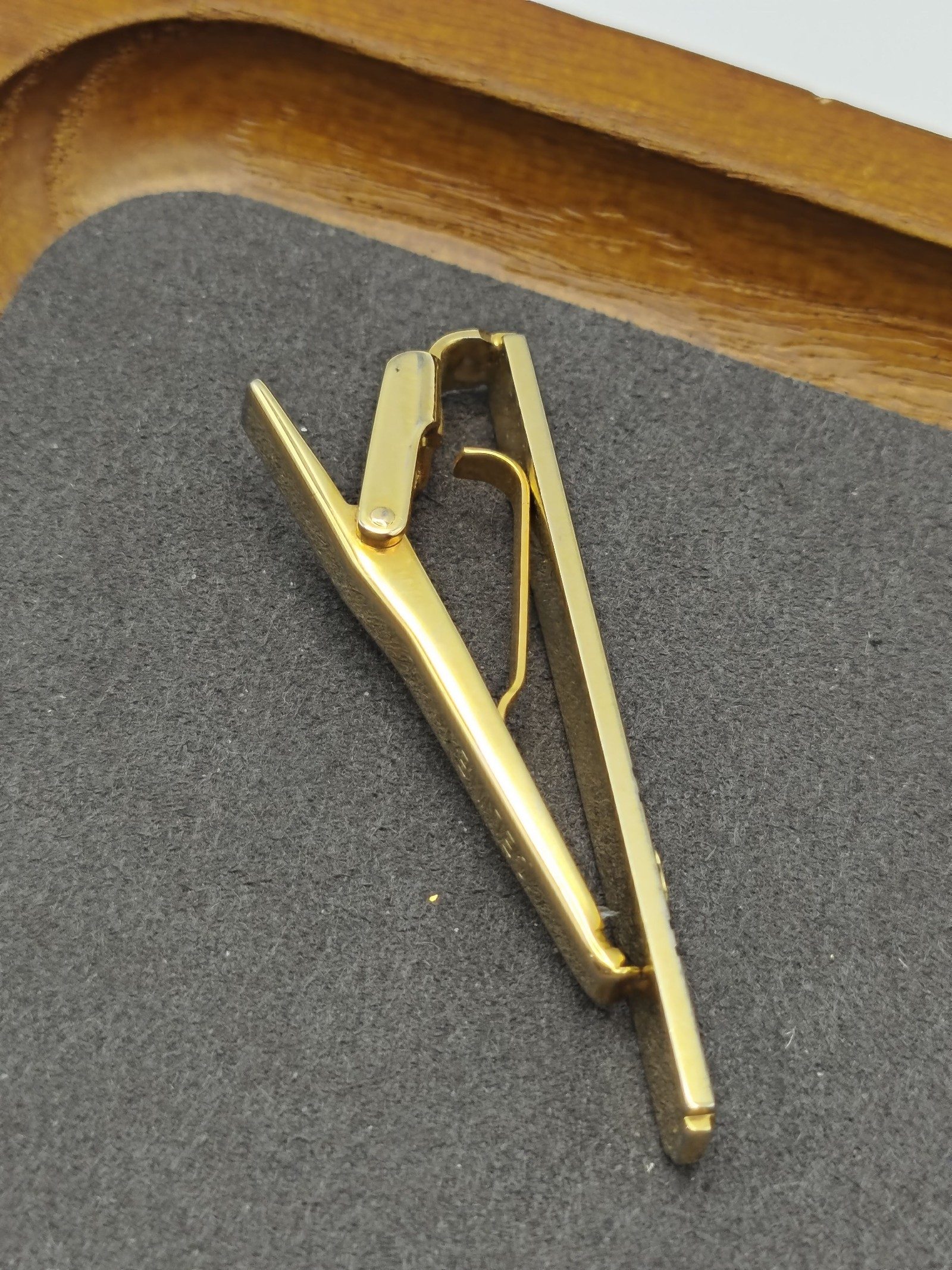 Celine Gold & Silver Tone Tie Clip with Logo image 7