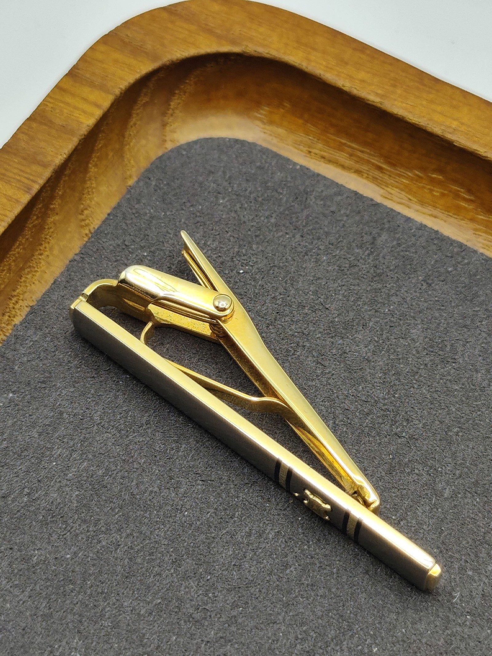 Celine Gold & Silver Tone Tie Clip with Logo image 9