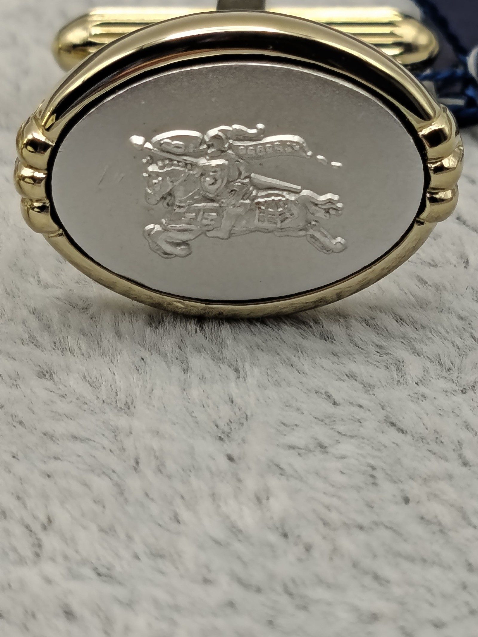 Burberry Gold & Silver Tone Equestrian Cufflinks & Tie Clip Set image 5