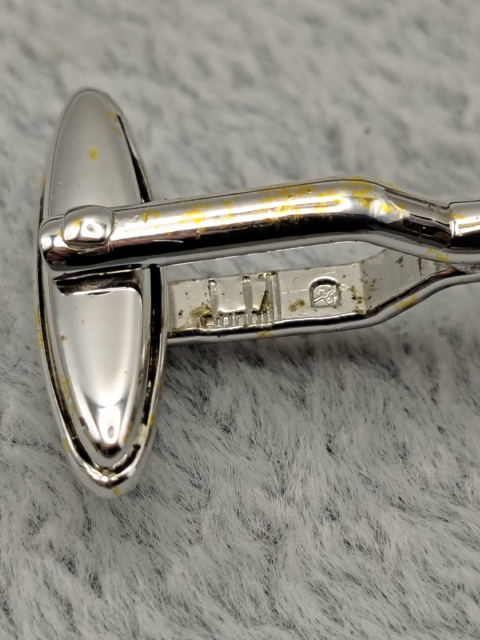 Dunhill Silver & Gold Striped Rectangular Cufflinks Vintage image 10
